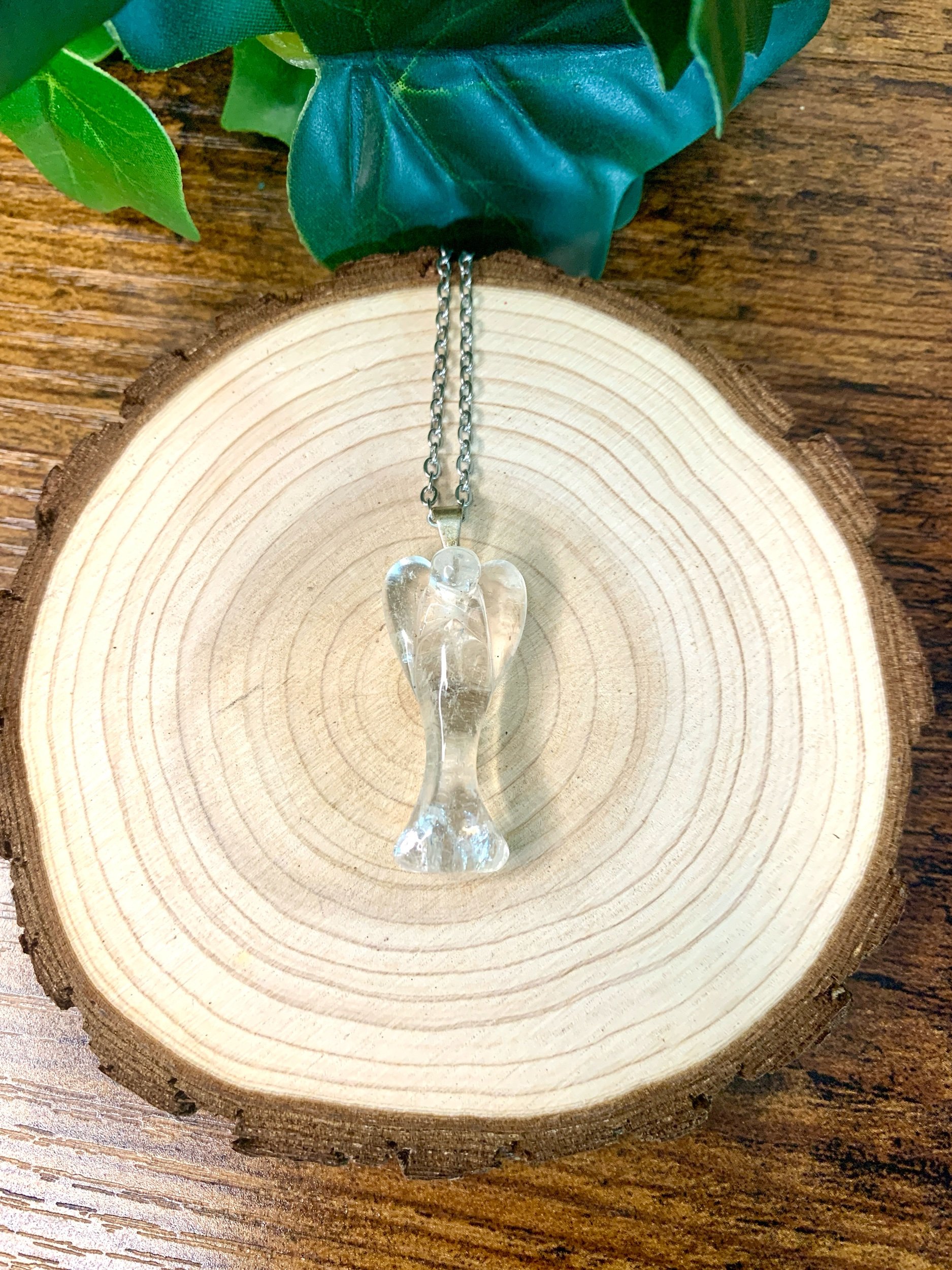 Clear Quartz Angel Necklace