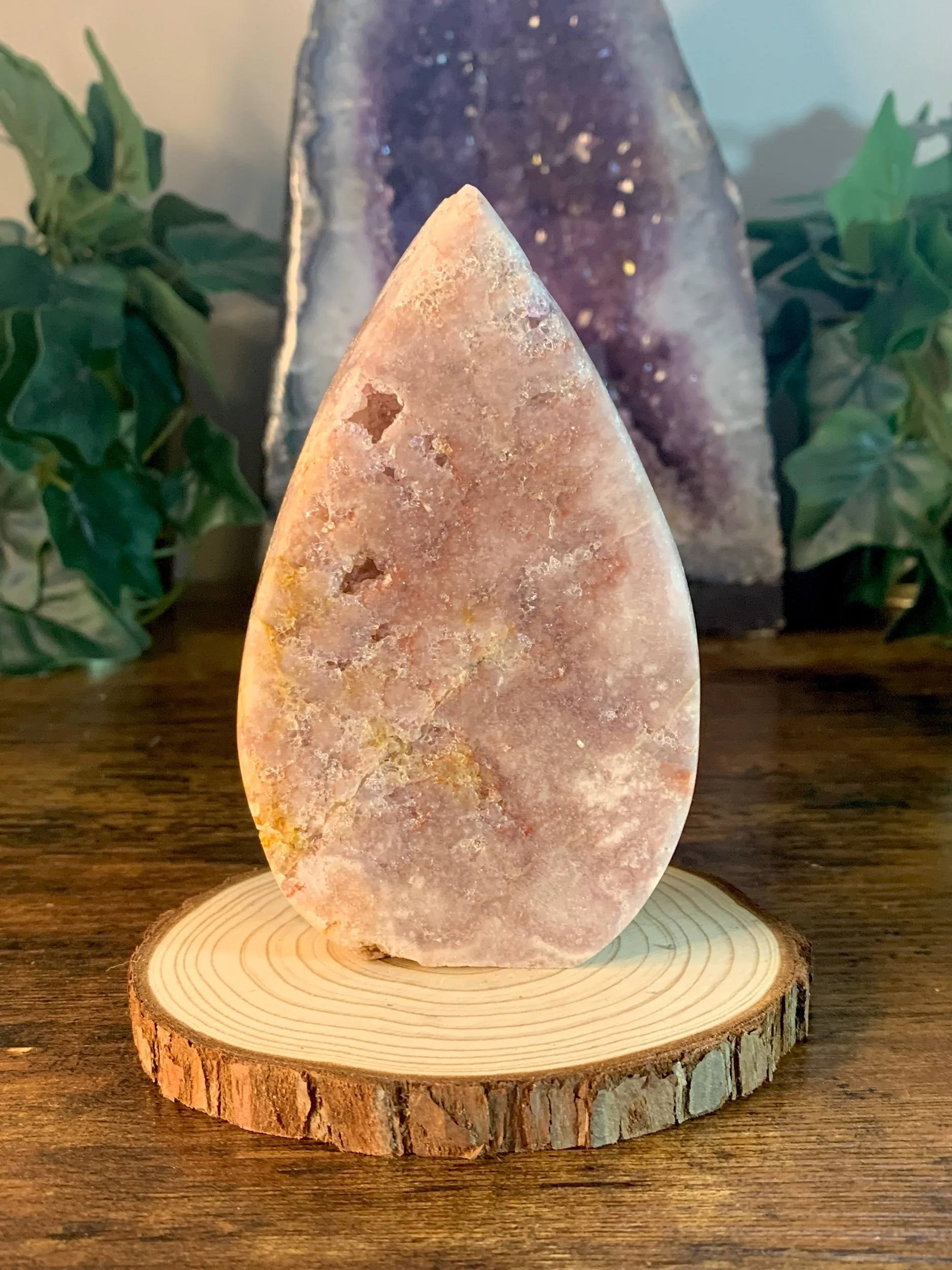 Druzy Pink Amethyst Flame
