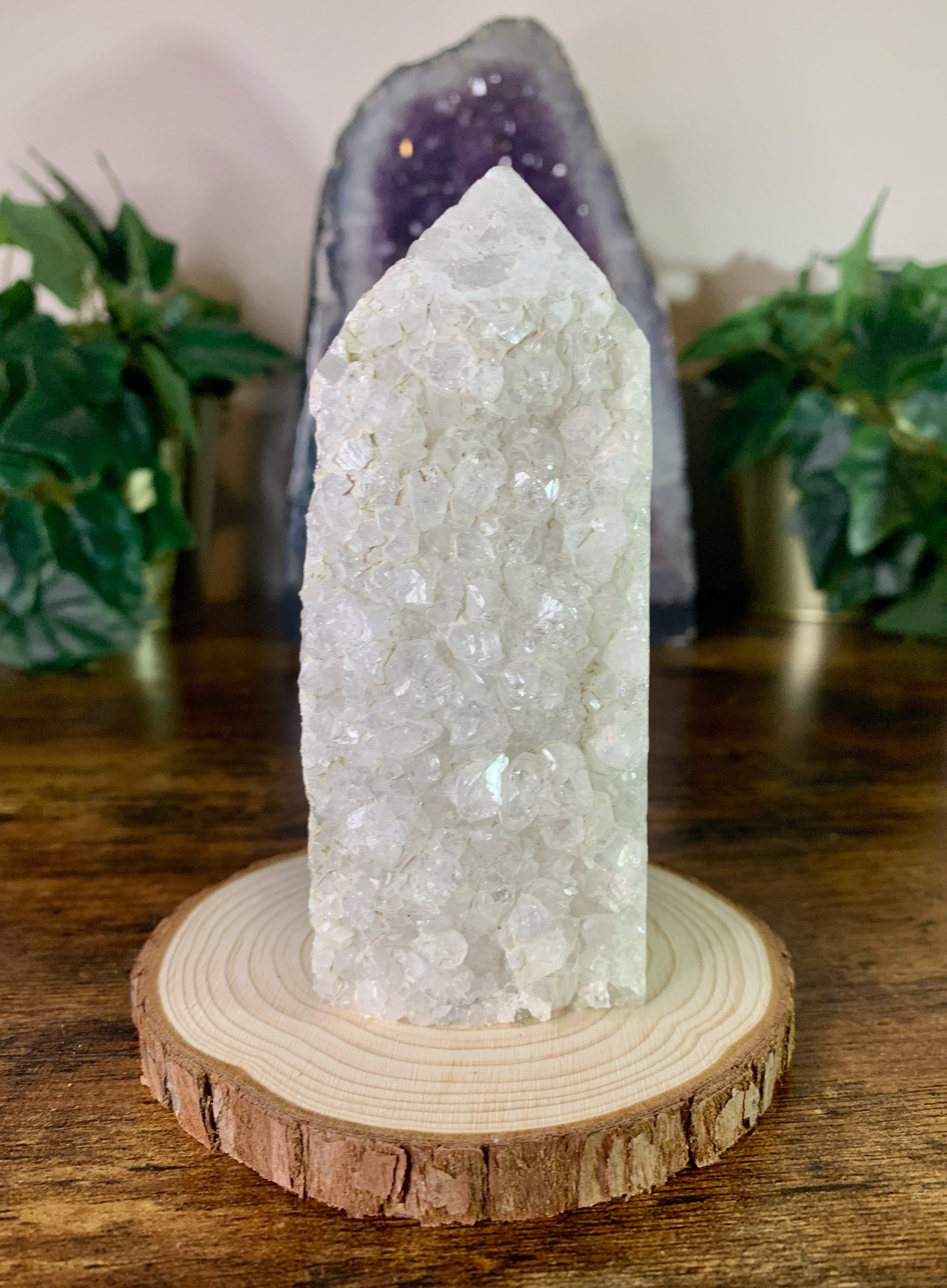 Apophyllite Cluster Cut Base