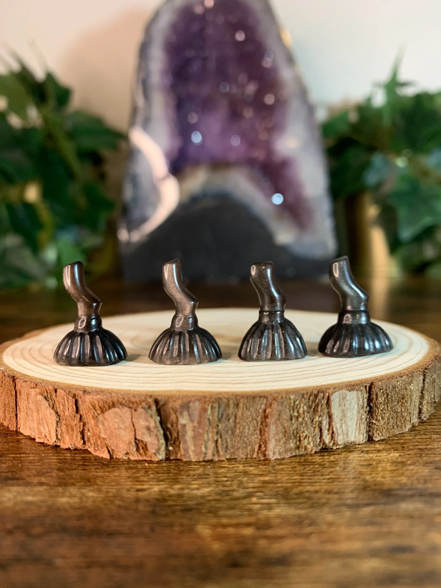 Mini Obsidian Witch Brooms