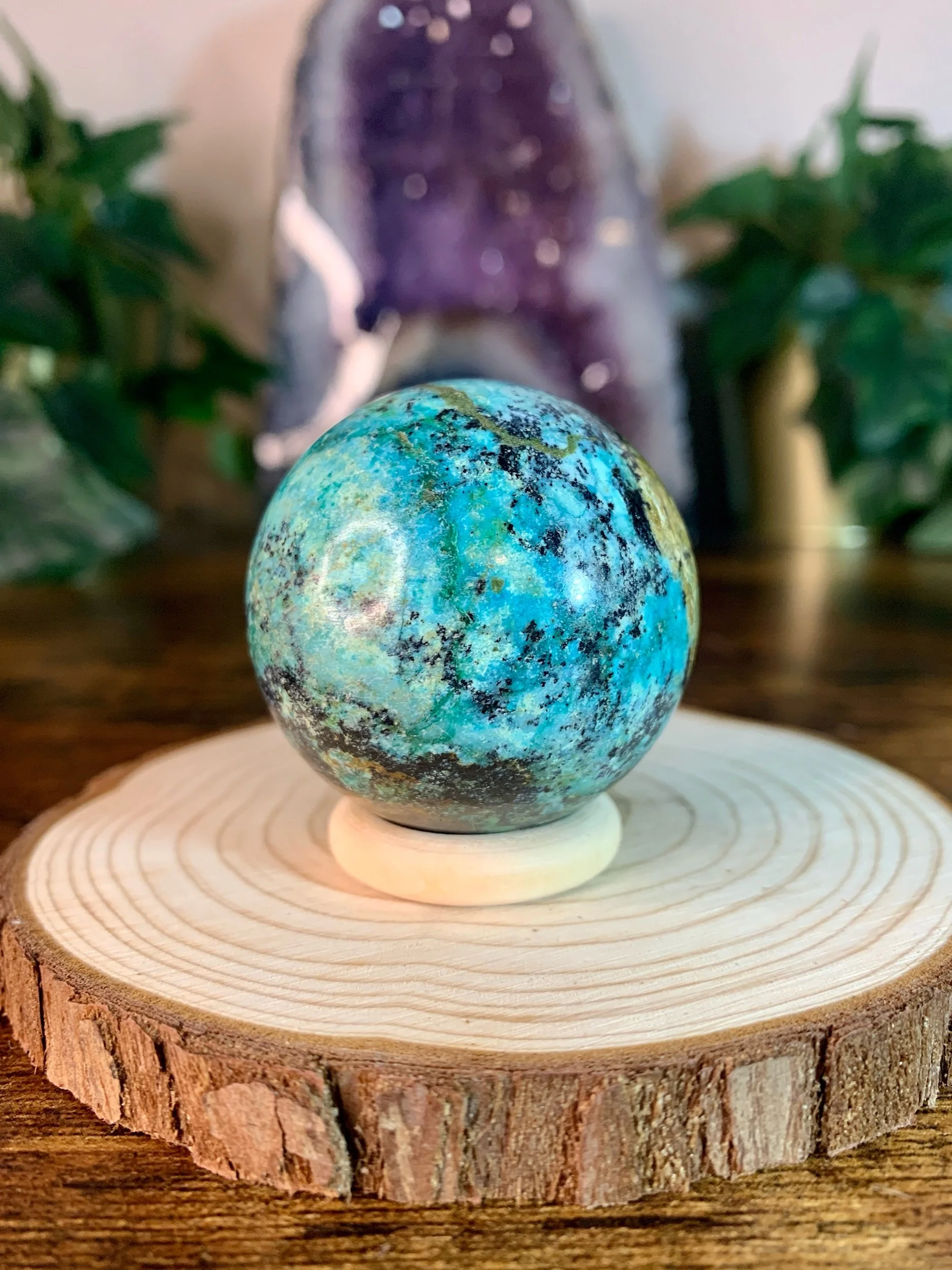 Chrysocolla In Matrix Sphere