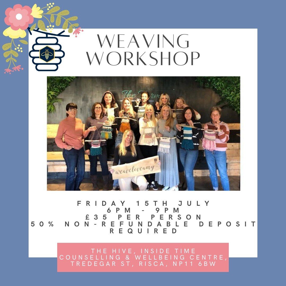 We have one space left on this wonderful workshop that Amy of Weave Love Amy is running for us on Friday 15th July. It's &pound;35 per head and all materials and refreshments will be included. This looks so much fun that I've booked one of the spaces