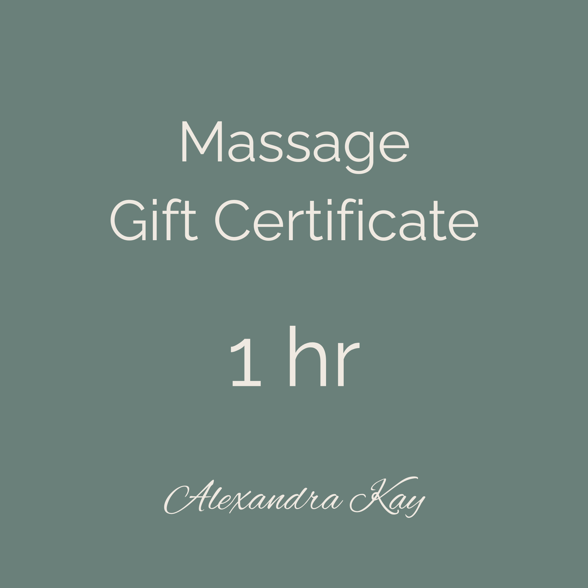 Massage Gift Card, 1 hr
