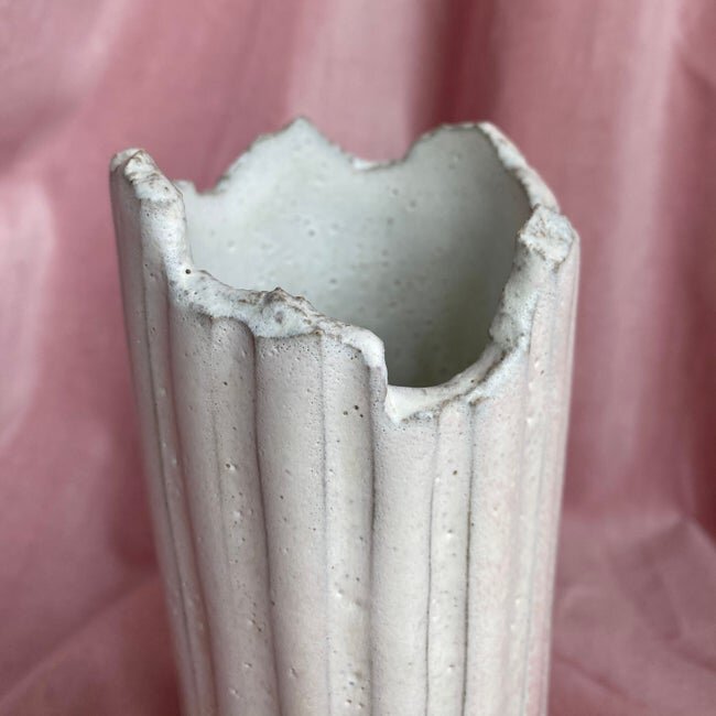 Grecian column vase - grey - handmade