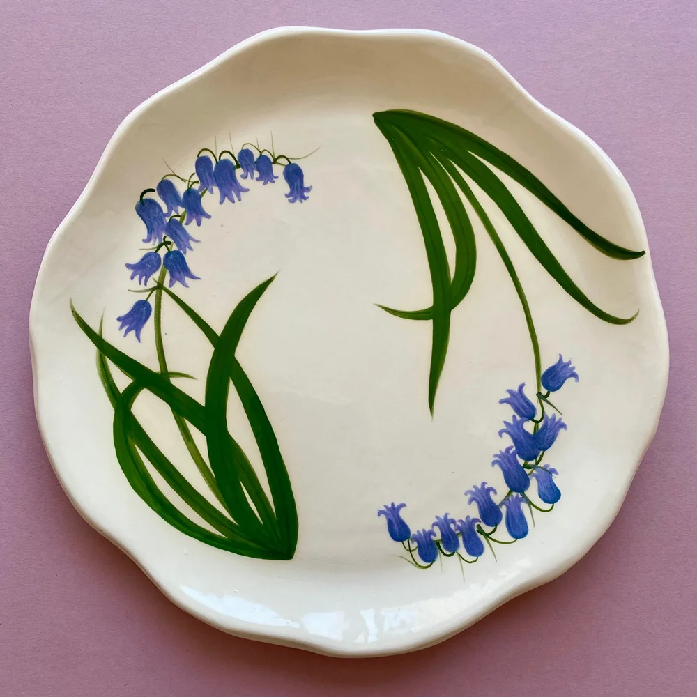 Hand-painted Bluebell Side Plate — Minnie-Mae Studio