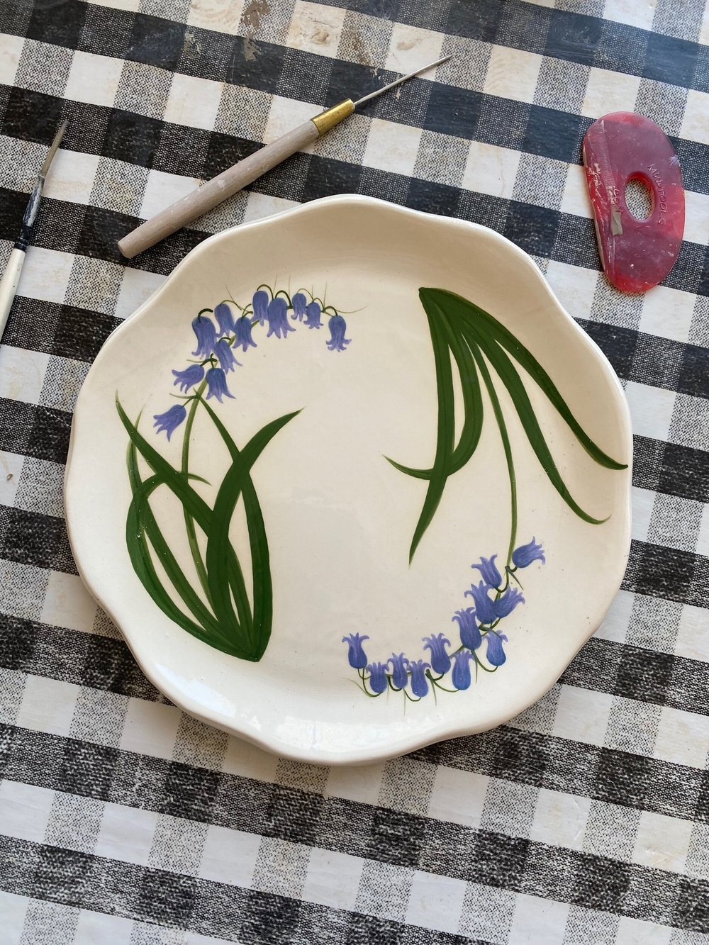 Hand-painted Bluebell Side Plate — Minnie-Mae Studio
