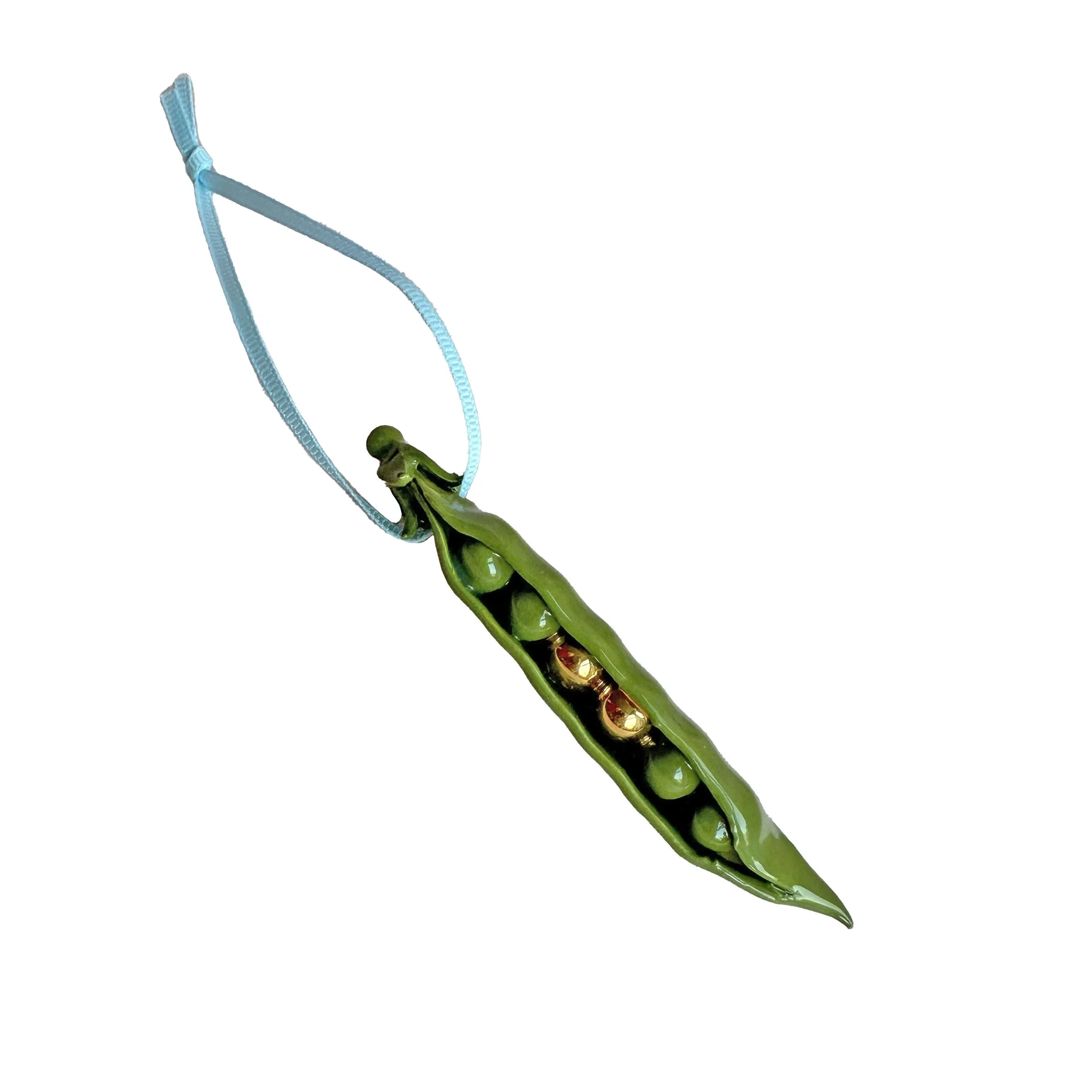 Two Gold Peas in a Pod Christmas Decoration