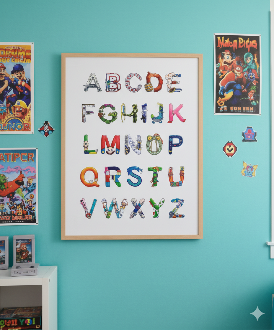 Game On Alphabet Print - Vedder Letters - Kids Gamer themed room.png