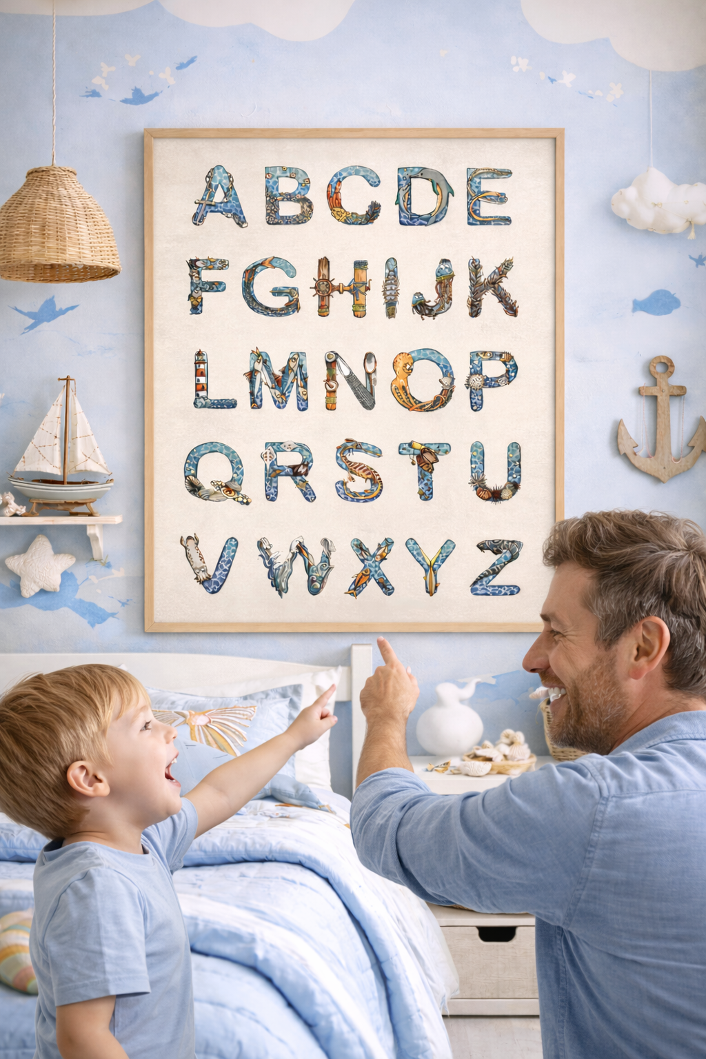 By the Sea Alphabet Print - Nursery Wall Art | Vedder Letters