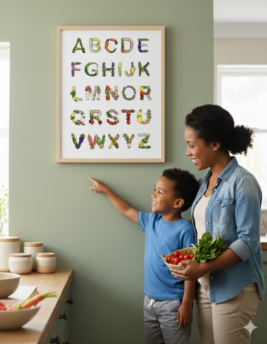 Fruits & Veggies Alphabet Art Prints | Vedder Letters
