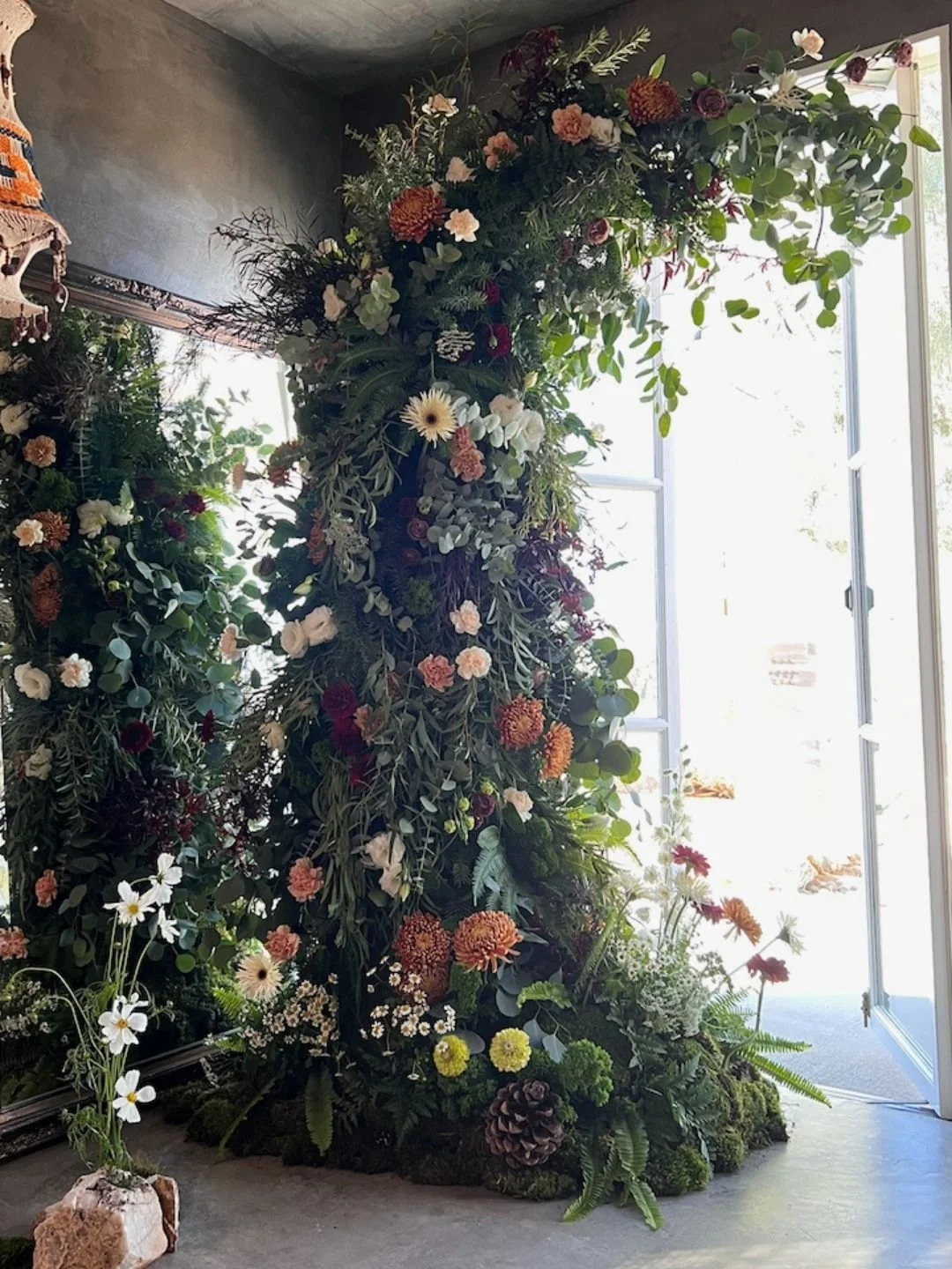 A floral arch installation