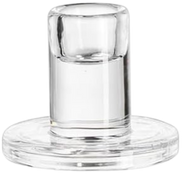 Close-up of a glass taper candle holder