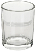 Empty clear glass candle holder