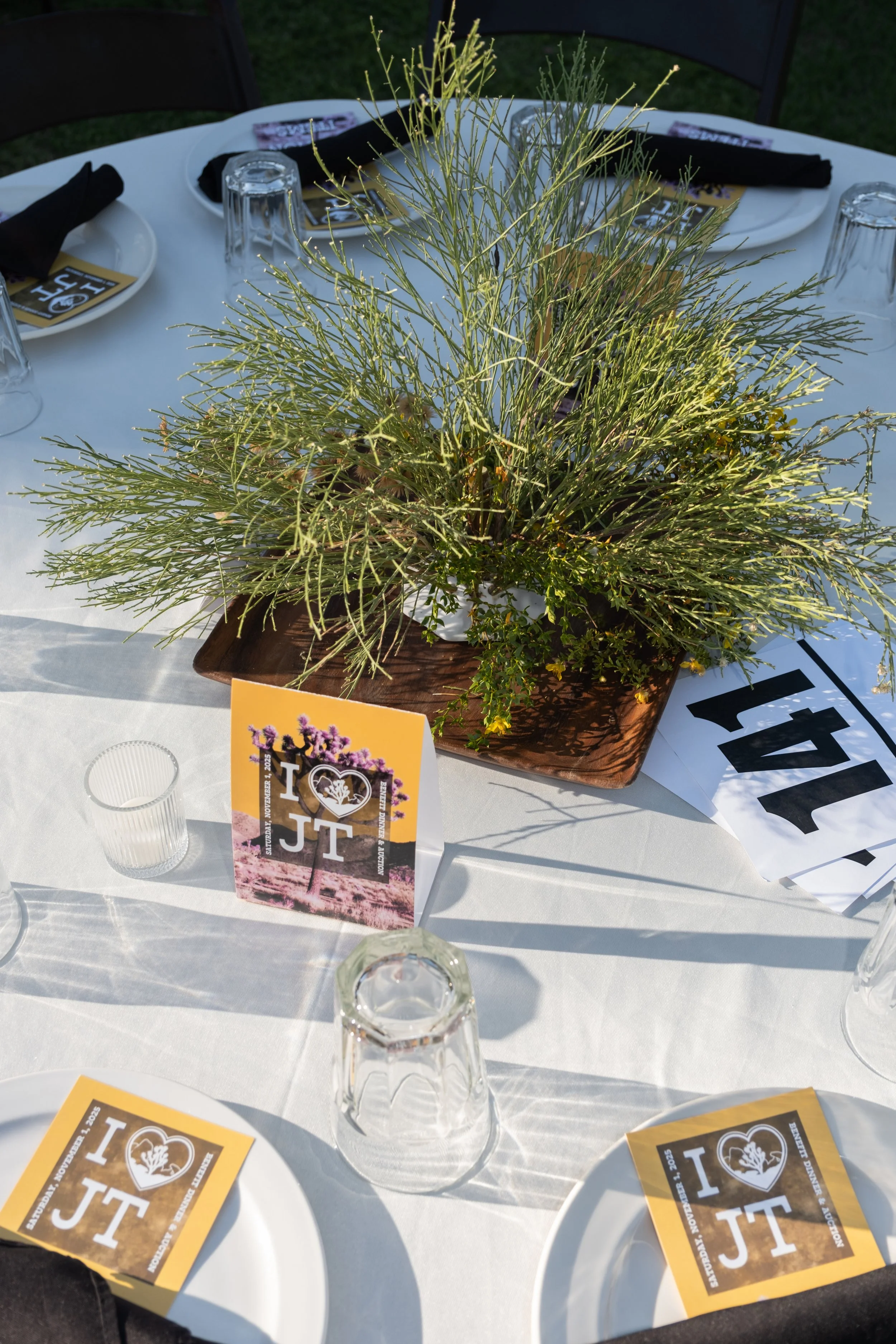 all desert native plant table centerpieces for Joshua Tree National Park Association's annual “I Heart JT” Benefit Dinner and Auction. photo: JTNPA/Paul Martinez