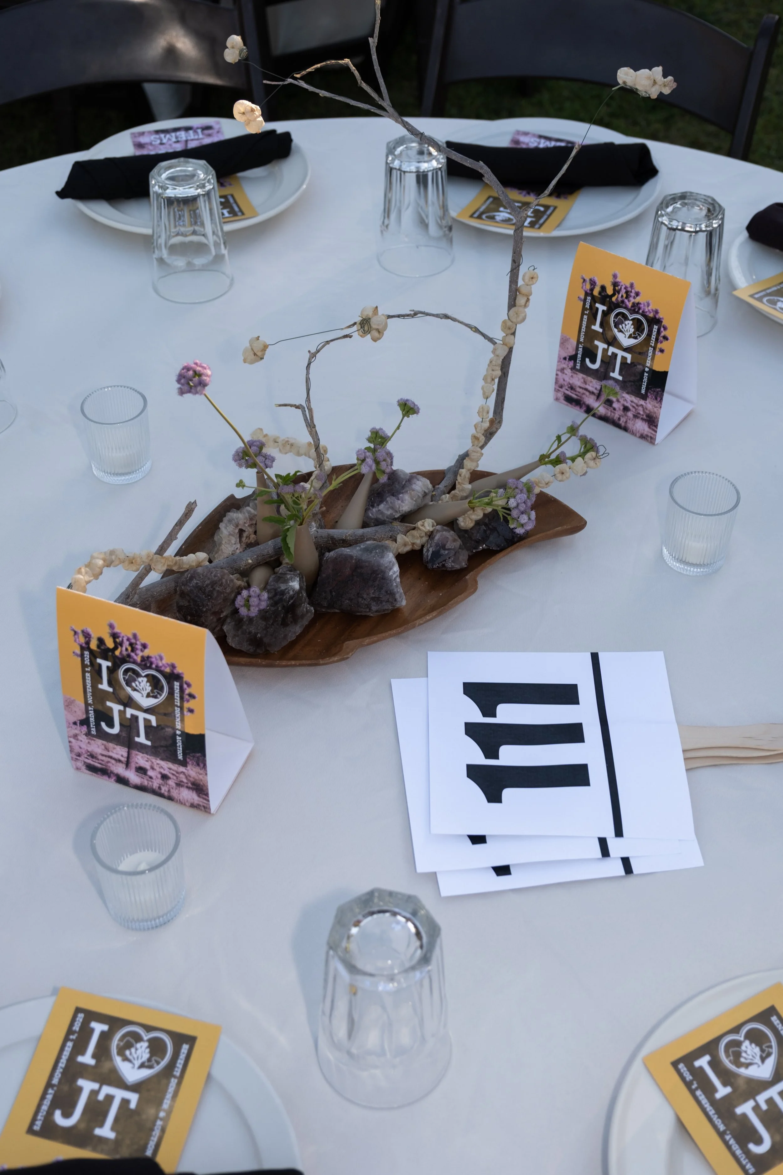 all desert native plant table centerpieces for Joshua Tree National Park Association's annual “I Heart JT” Benefit Dinner and Auction. photo: JTNPA/Paul Martinez