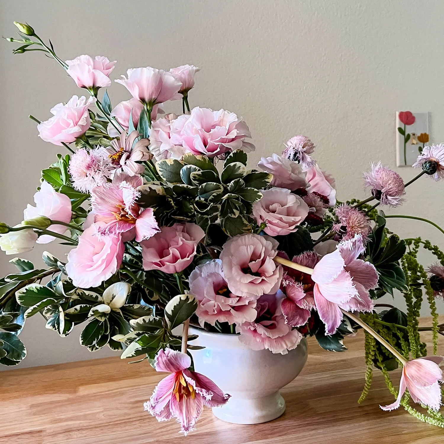 Luxury floral centerpieces available for delivery in Palm Springs, custom arranged in a modern vase by Posy Laboratory.