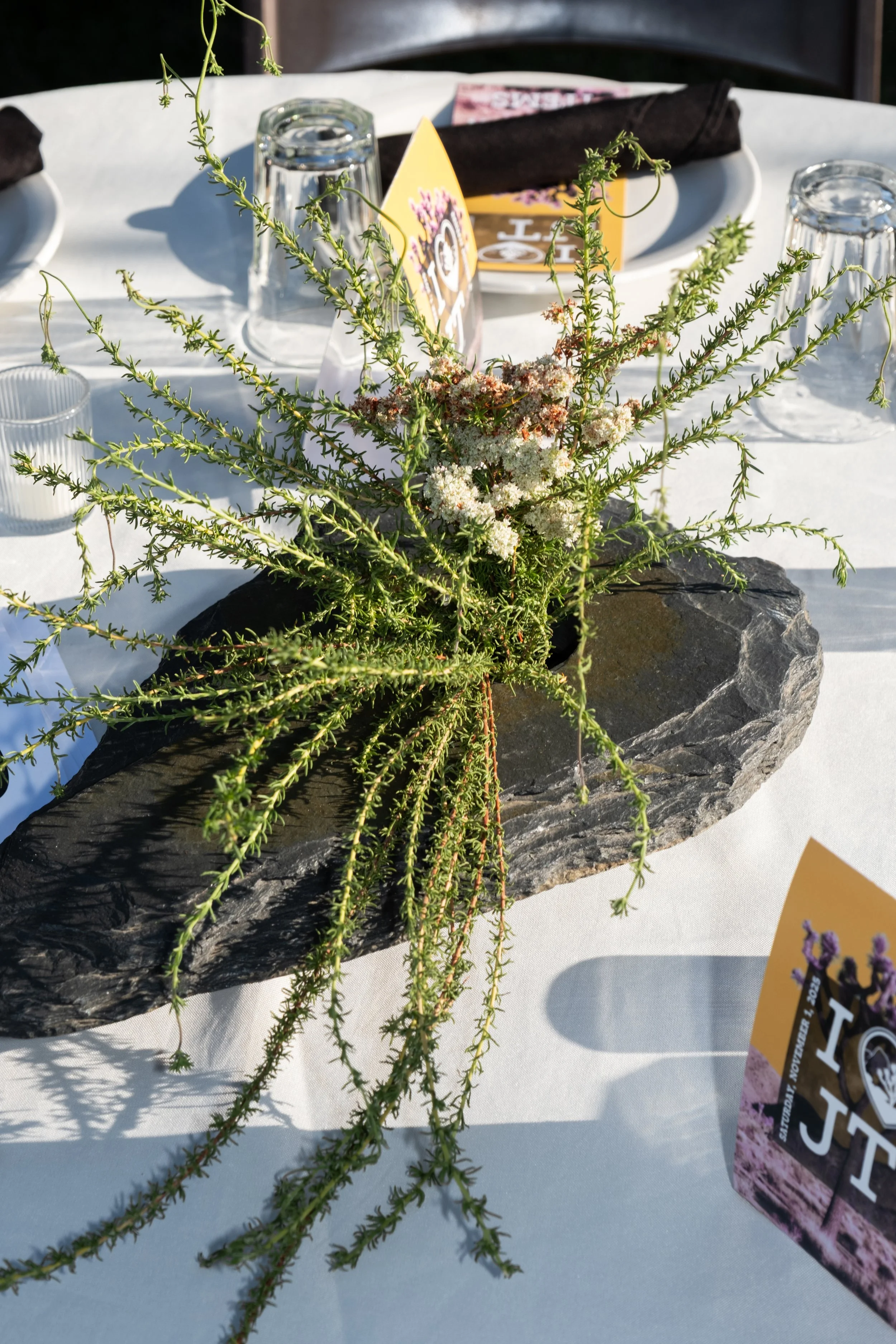 all desert native plant table centerpieces for Joshua Tree National Park Association's annual “I Heart JT” Benefit Dinner and Auction. photo: JTNPA/Paul Martinez