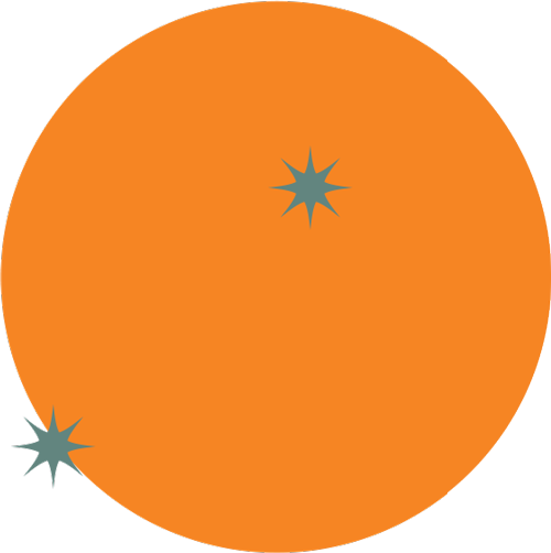 A large orange pumpkin with two grayish-green stem ends.