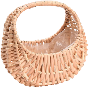 Woven basket with an opening for carrying.