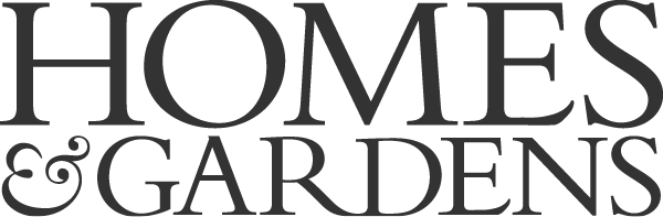 Logo with the words 'Homes & Gardens' in large black font on a white background.