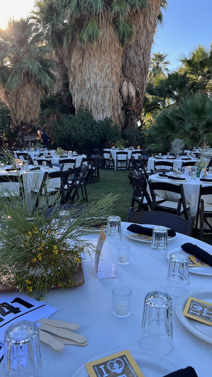 all desert native plant table centerpieces for Joshua Tree National Park Association's annual “I Heart JT” Benefit Dinner and Auction