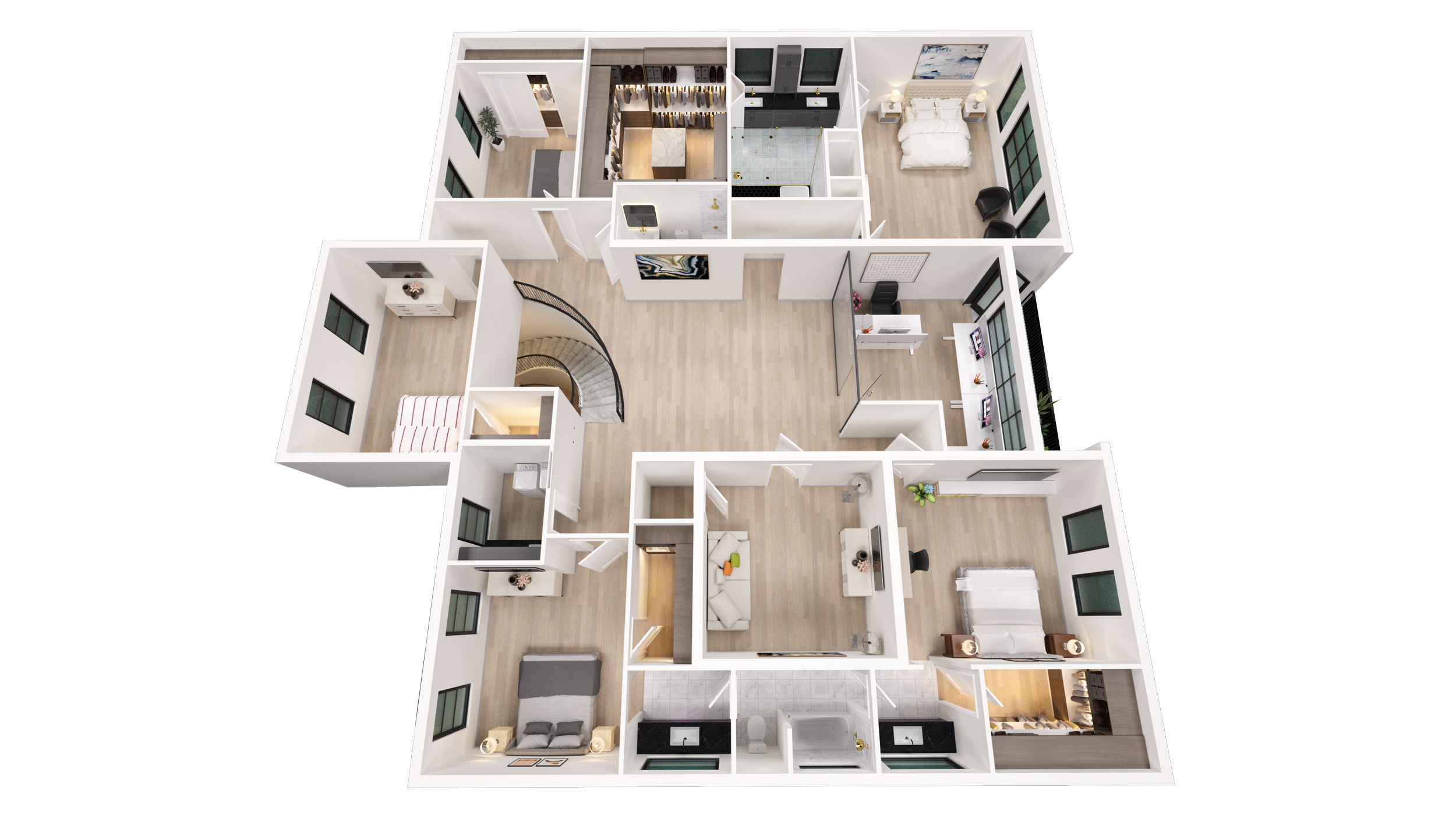 7_3D FloorPlan Level 2 Model S .png