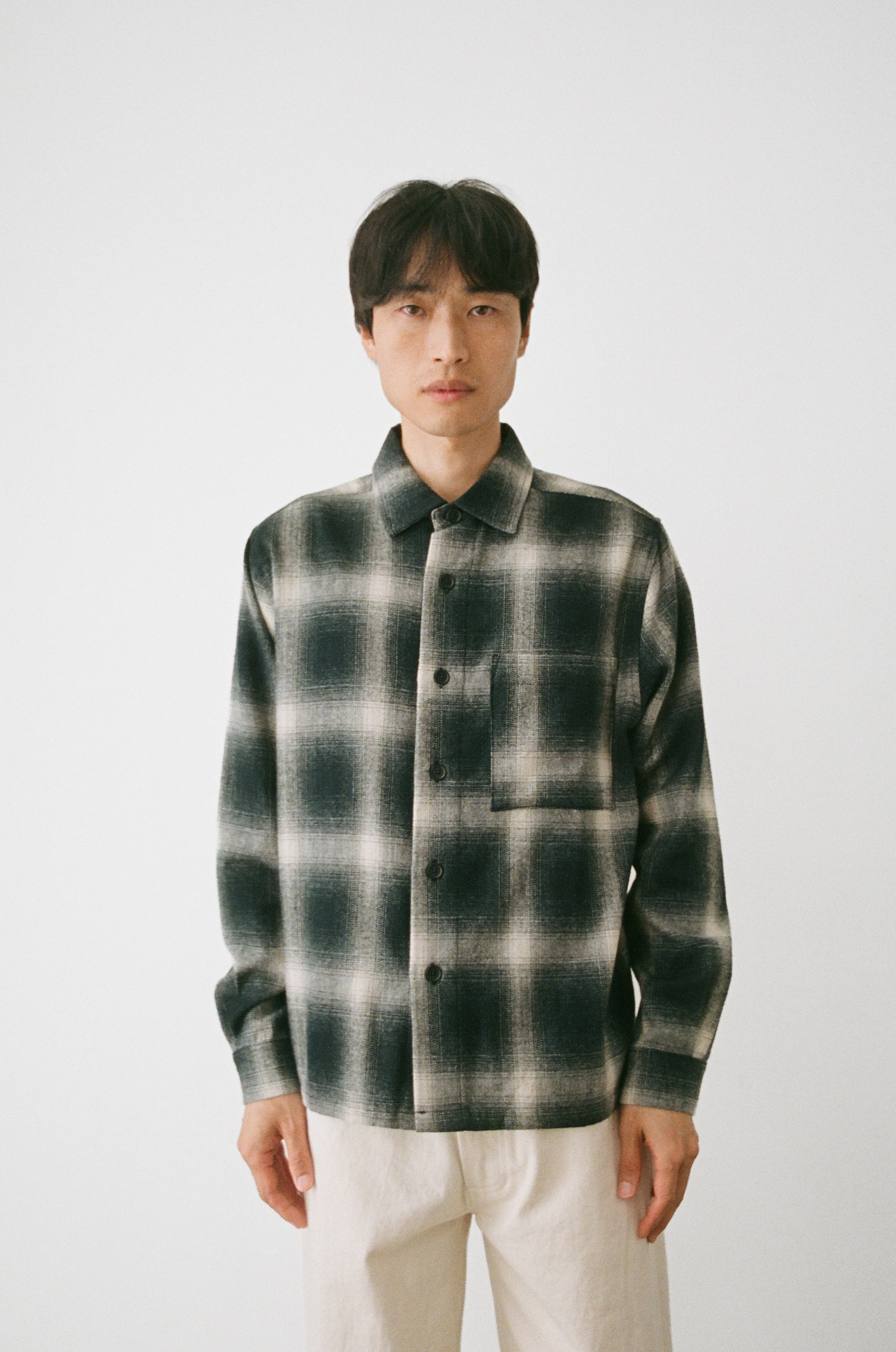CAFÉ SHIRT _ BLACK MELANGE CHECK