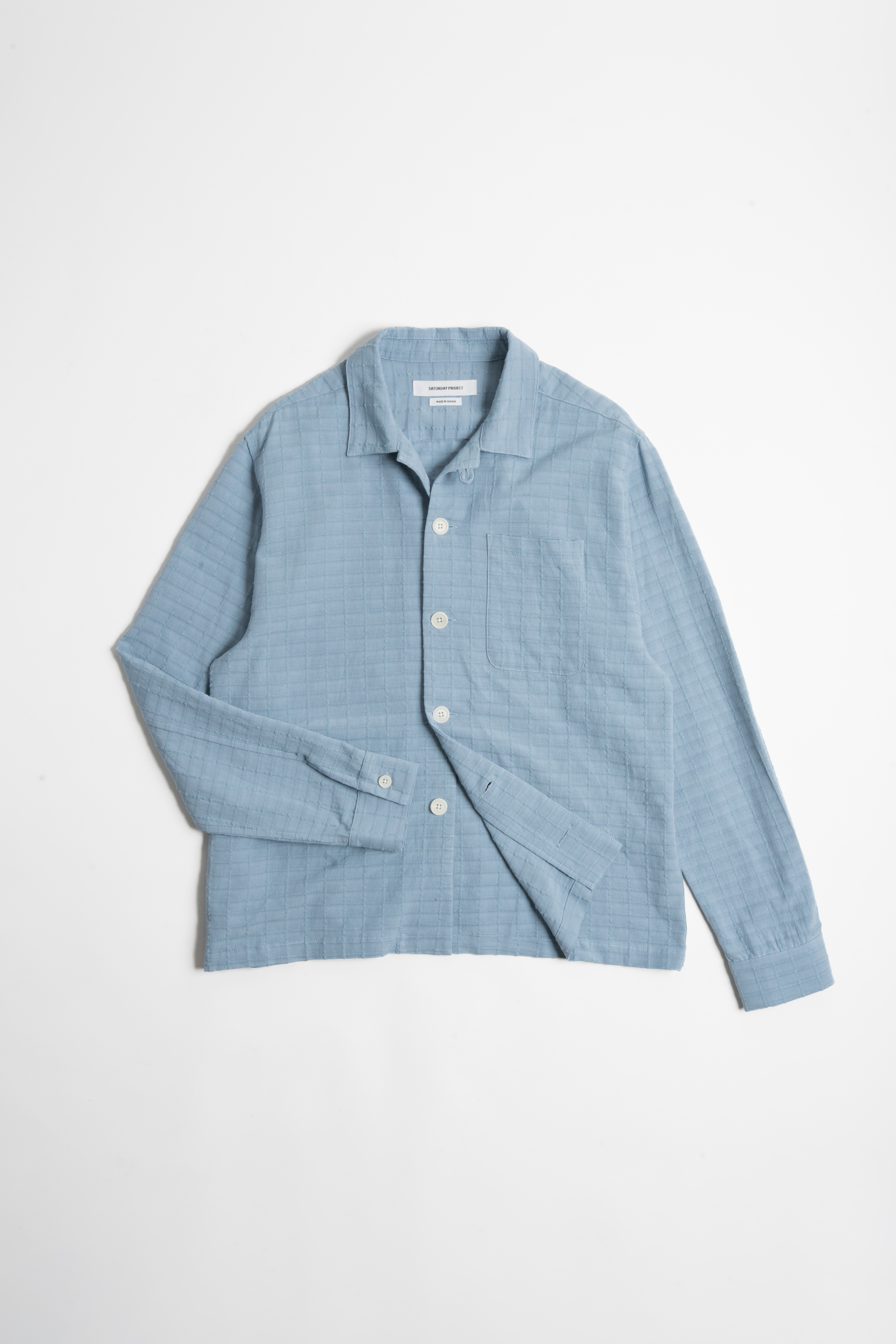 JACQUARD OVERSHIRT - BLUE WINDOWPANE