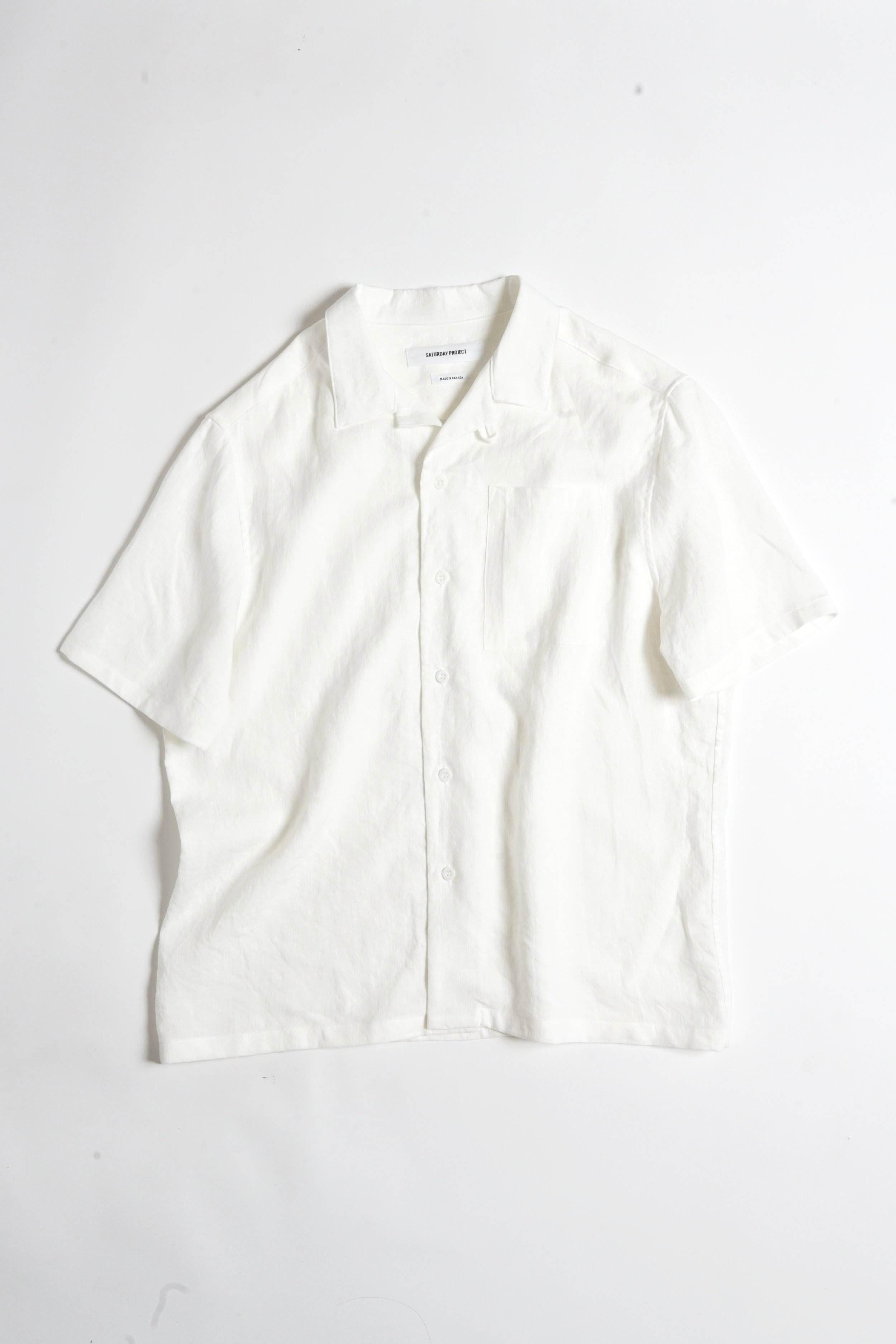 FRENCH LINEN CAMP SHIRT - WHITE