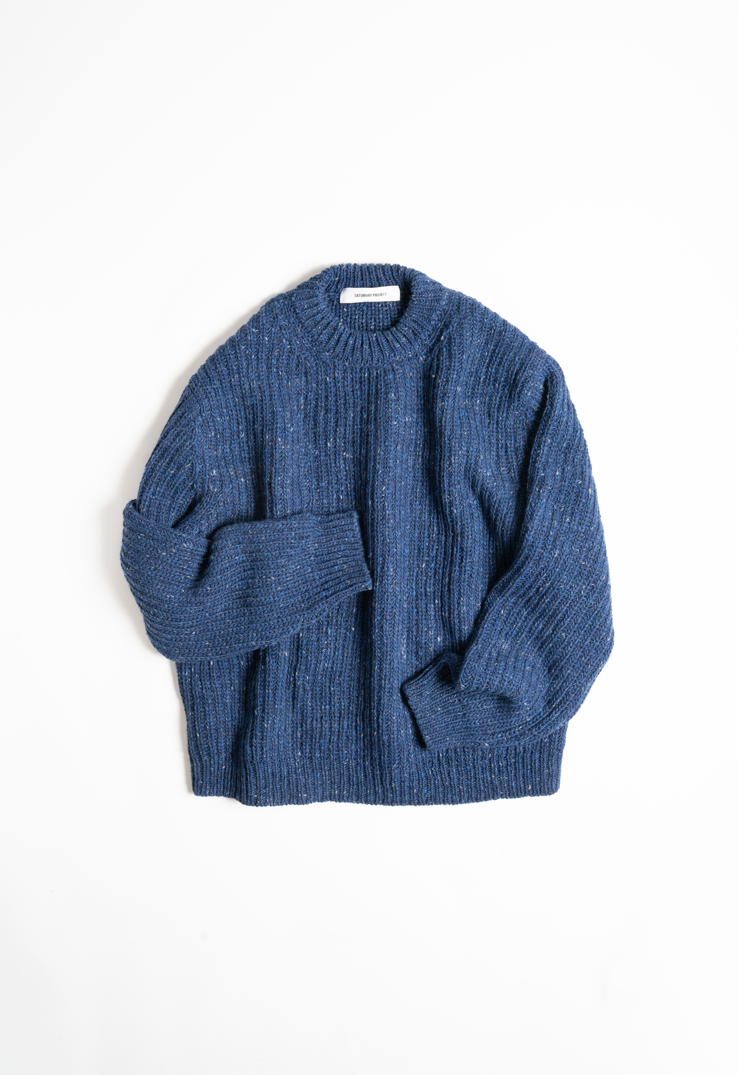 ALPACA / MERINO FISHERMAN KNIT _ COBALT