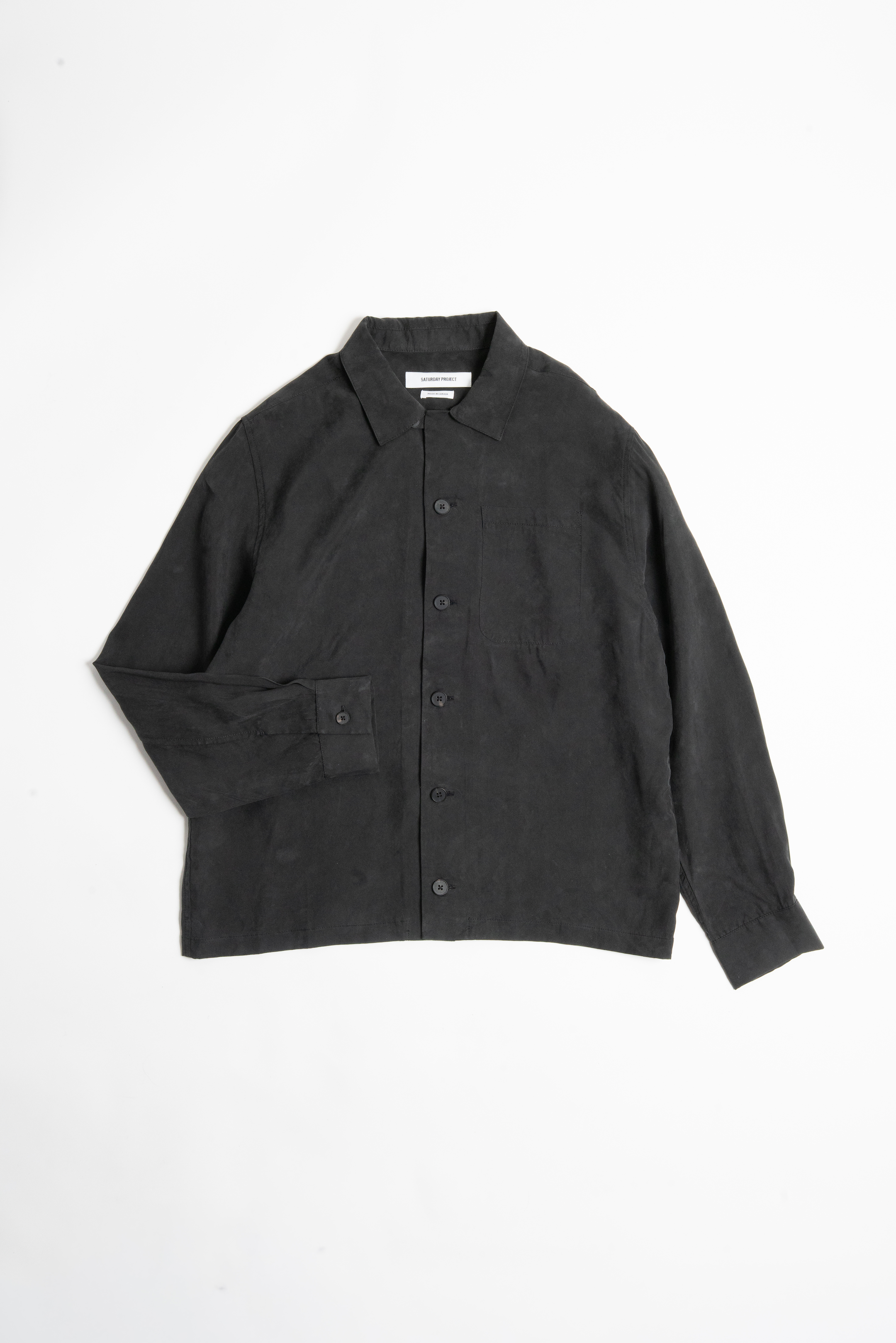 CUPRO OVERSHIRT - WASHED BLACK