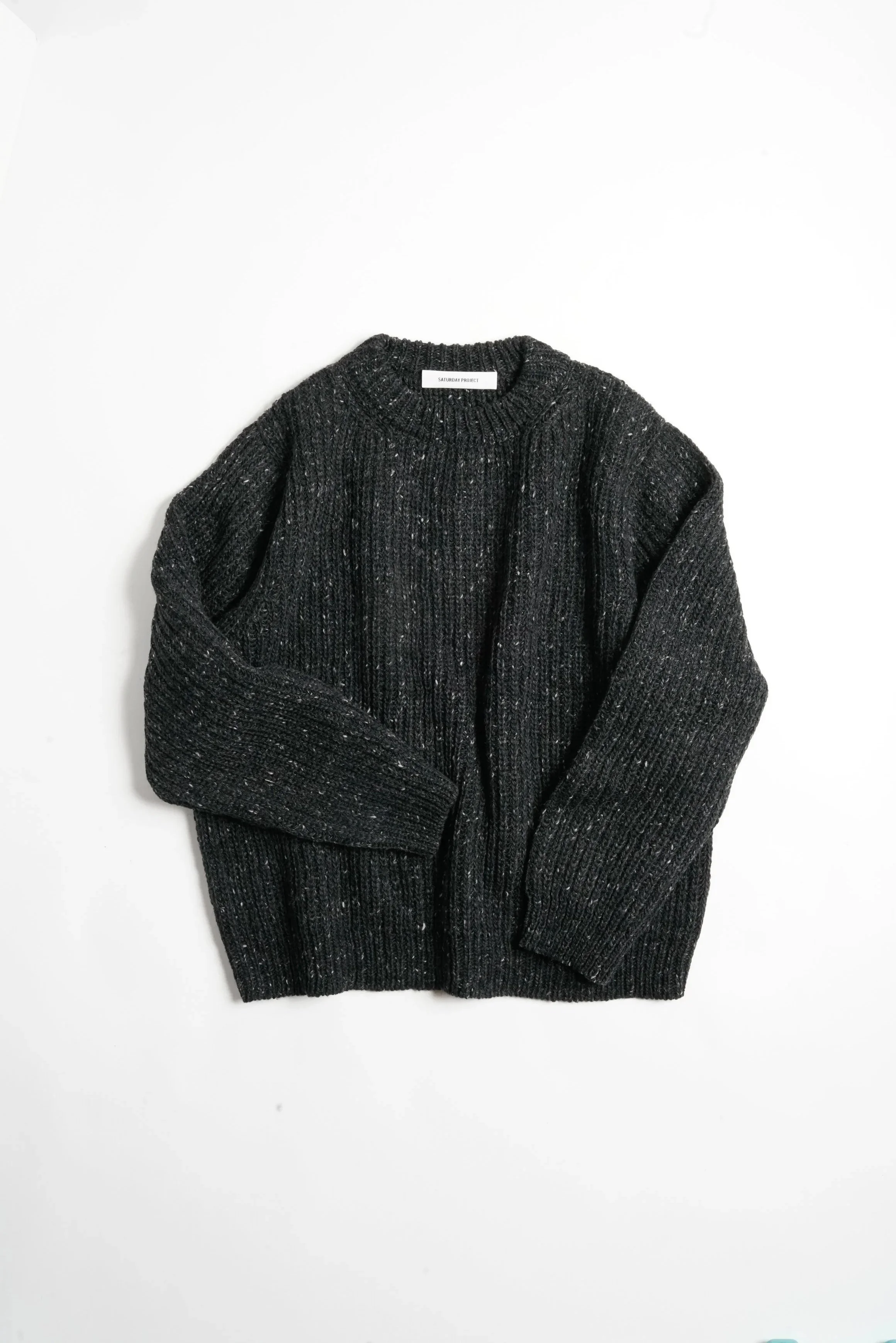 ALPACA / MERINO FISHERMAN KNIT _ BLACK