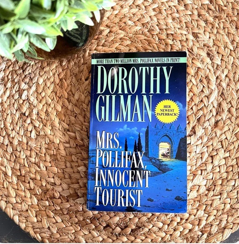 PRICE REDUCED!

&ldquo;Mrs. Pollifax, Innocent Tourist&rdquo; by Dorothy Gilman, 1997

Number 13 in this delightful series!

&ldquo;Working with her retired CIA friend John Farrell, Mrs. Pollifax must smuggle a manuscript out of Jordan, a document th