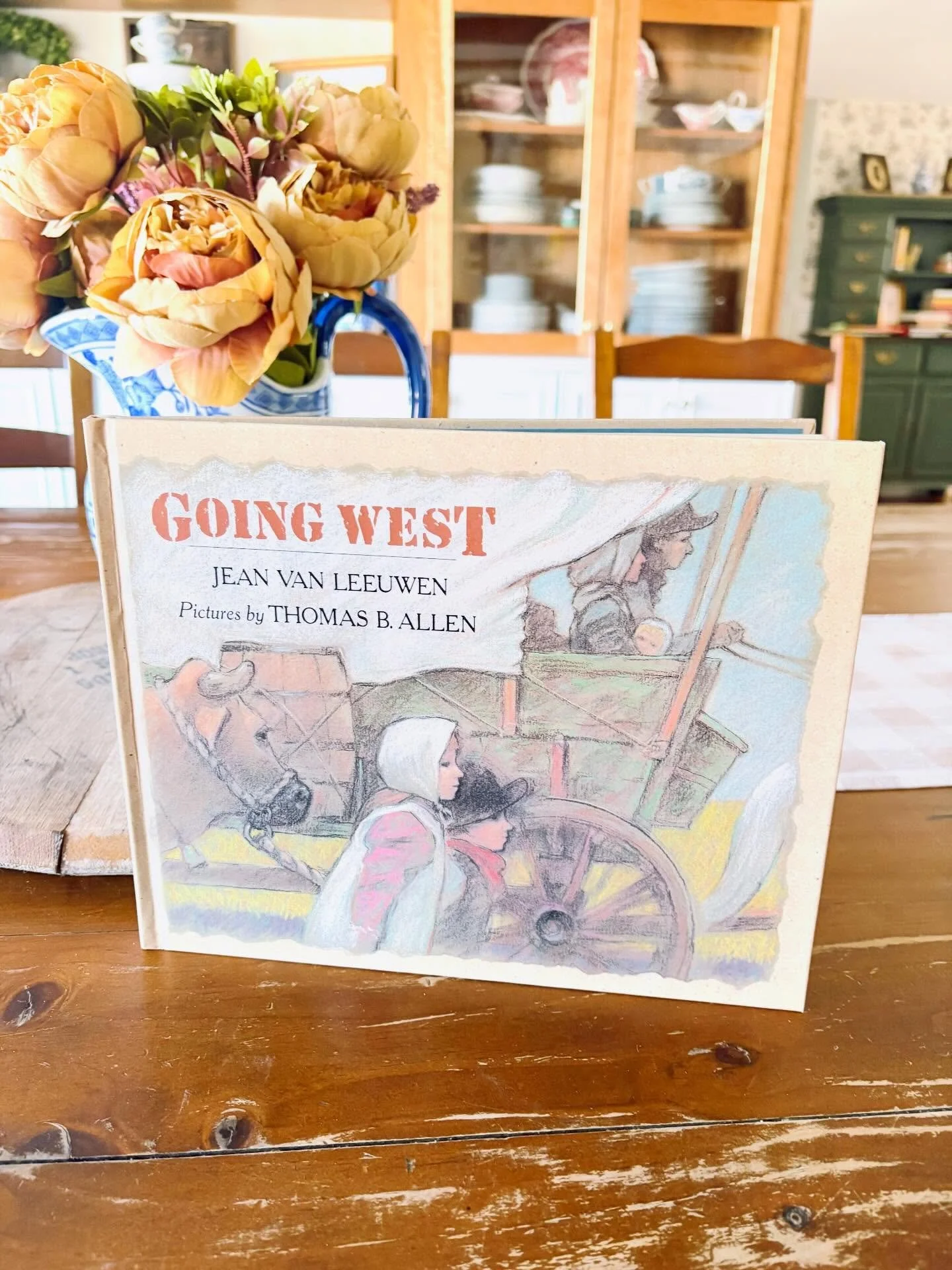 &ldquo;Going West&rdquo; by Jean Van Leeuwen, 1992

&ldquo;One day in early spring they packed everything they had into our wagon, and set out to find a new home. Sleeping under the stars, weathering terrible storms, and fording swollen rivers, Hanna
