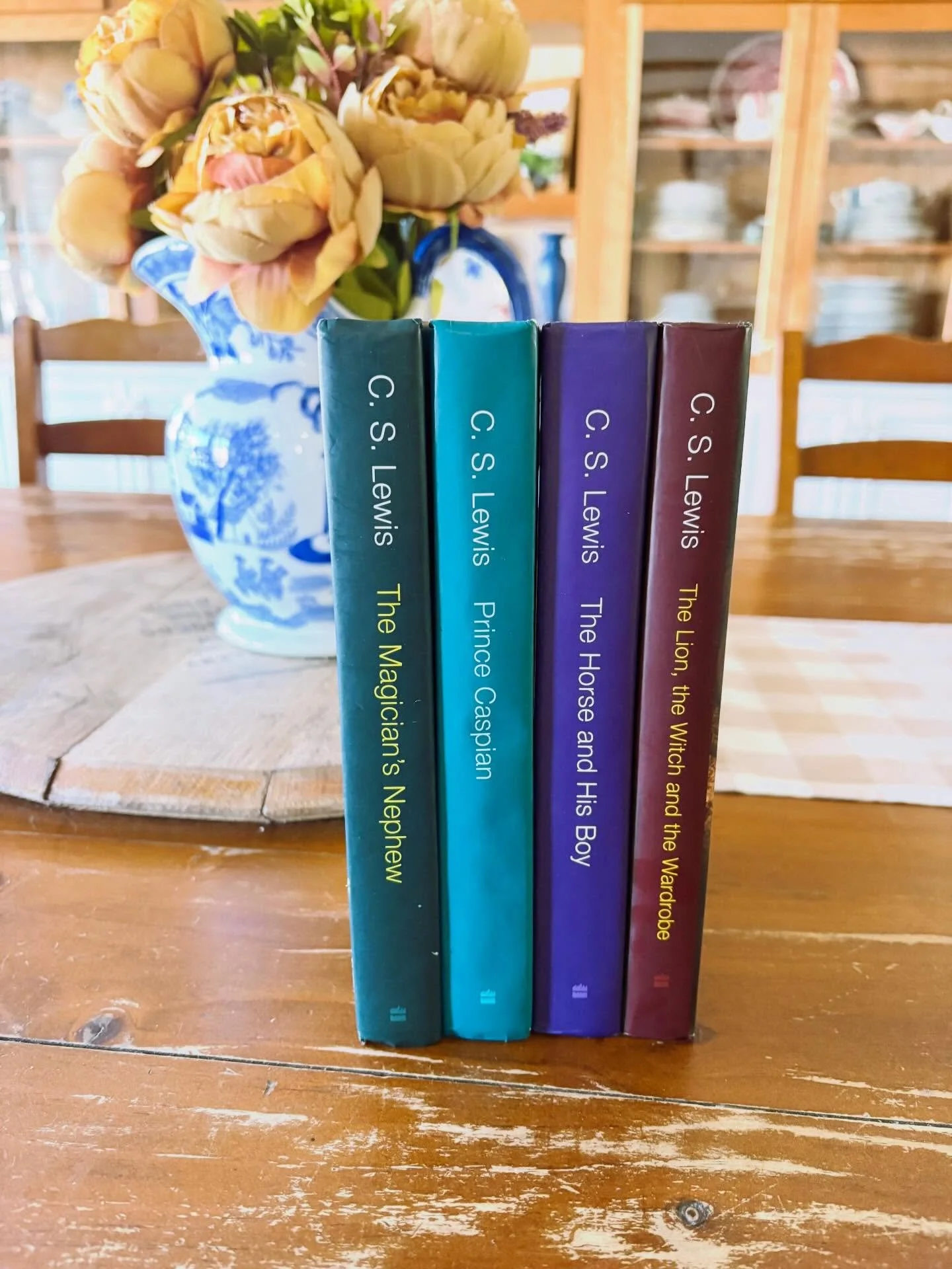 Narnia Set by C.S. Lewis

*incomplete set

Set includes &ldquo;The Magician&rsquo;s Nephew&rdquo;, &ldquo;The Lion, the Witch, and the Wardrobe&rdquo;, &ldquo;The Horse and His Boy&rdquo;, &ldquo;Prince Caspian&rdquo;

Hardcovers, all in excellent co