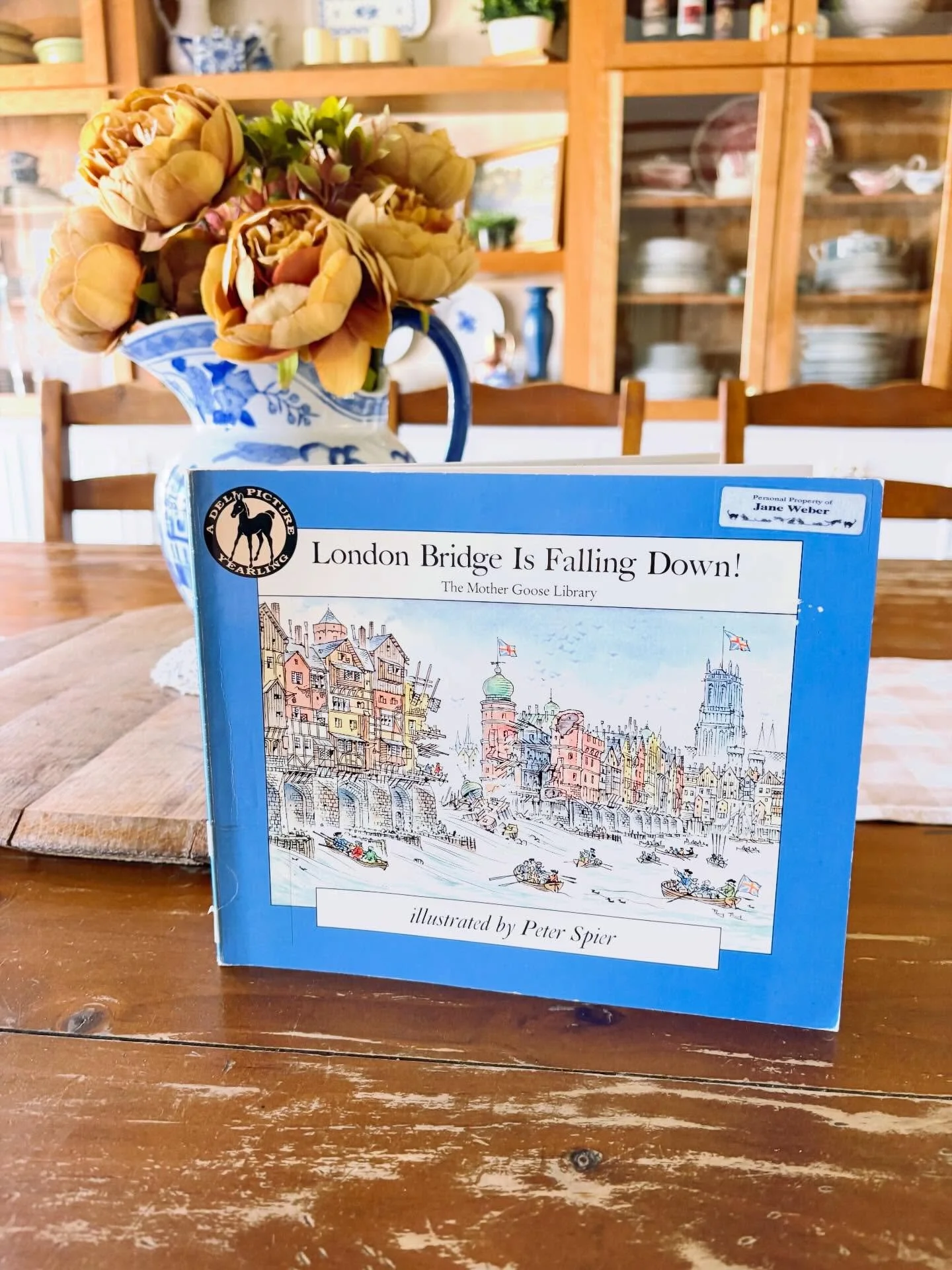 &ldquo;London Bridge Is Falling Down!&rdquo;

Illustrated by Peter Spier! 

&ldquo;Old London Town springs to life in this picture history of one of the most familiar disasters of Merrie England.&rdquo;

Paperback, former classroom copy, name on cove