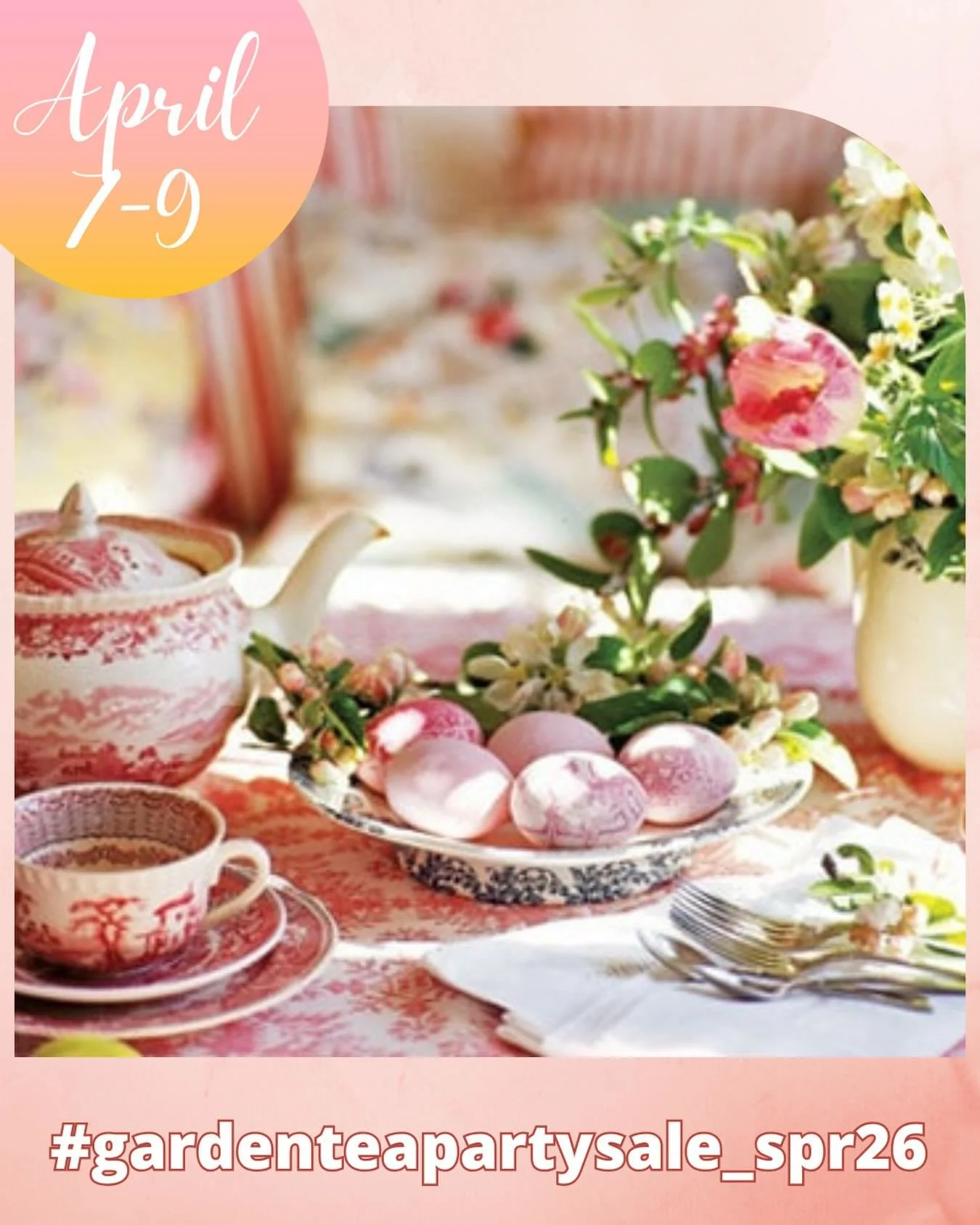 Pinkies up, darlings!

Next week will be the #gardenteaparty_spr26 sale and it would be a shame to miss it!

Join us, won&rsquo;t you? These shops will be posting April 7th-9th:

@wonder_stone_books
@overflowbookshelf
@heirloompages
@cozycottagebooks