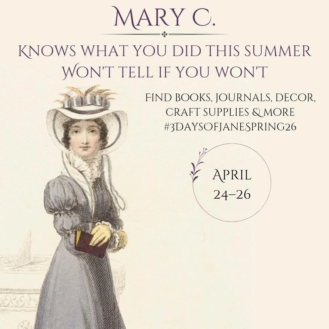 Three days of Jane Austen-themed sale? Yes, please!

#3daysofjanespring26 is happening April 24-26 with all of these most excellent shops:

@thequietcornerbookstore
@smoky_jos_paperie
@overflowbookshelf
@vintagevonvelvet
@cozycottagebookshop
@carlasc