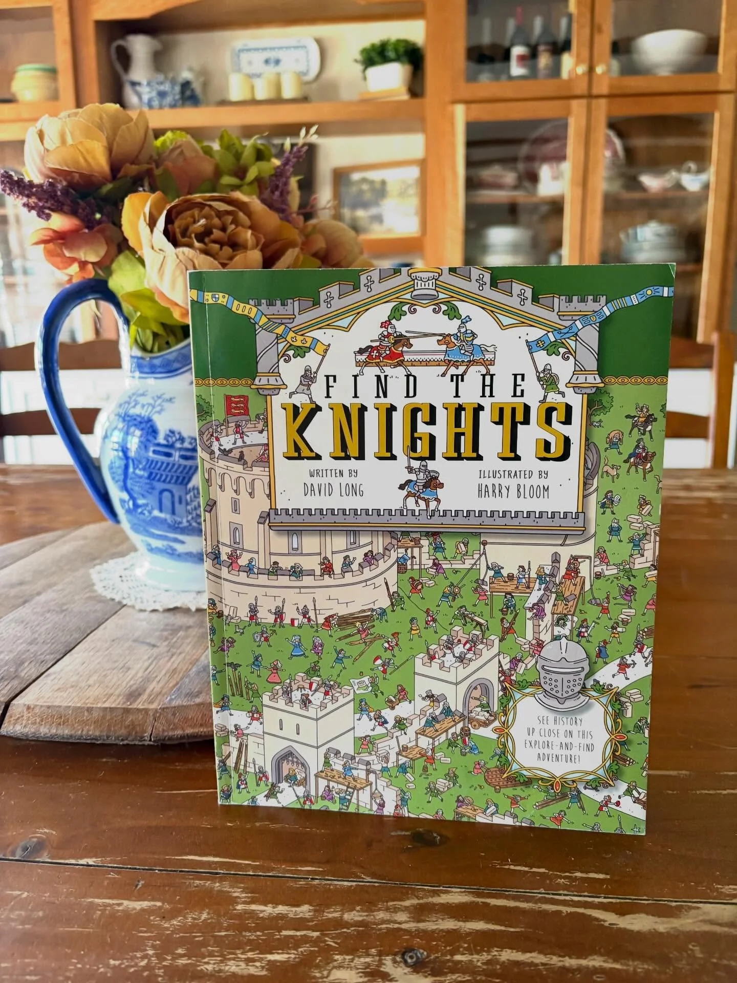 &ldquo;Find the Knights&rdquo; by David Long, 2019

&ldquo;Charge into battle with this explore-and-find history adventure packed with more than 200 things to spot.

Travel back to Medieval Times and discover what life was like for peasants, judges, 