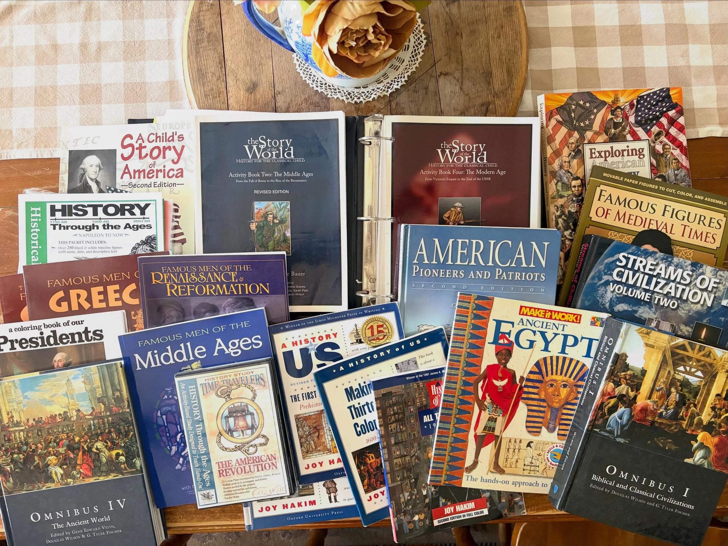 Tomorrow, this GORGEOUS collection of homeschool history books will be posted! 

If you see any that you want to be sure not to miss, request a tag!