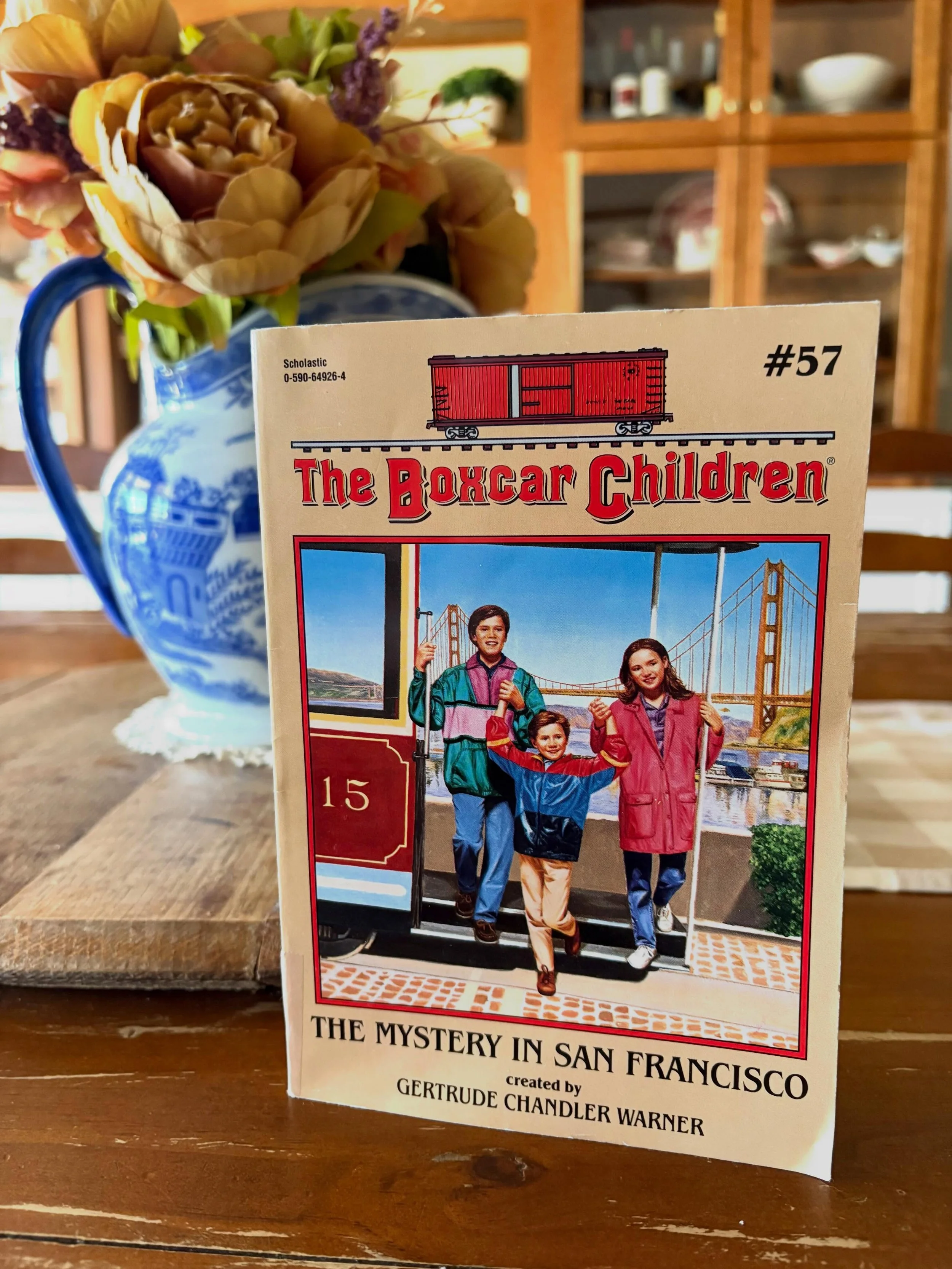 The Boxcar Children &ldquo;The Mystery in San Francisco&rdquo; #57 created by Gertrude Chandler Warner, 1997

&ldquo;The Aldens visit San Francisco! While sightseeing down by the docks, they learn that someone has been cutting nets and causing troubl