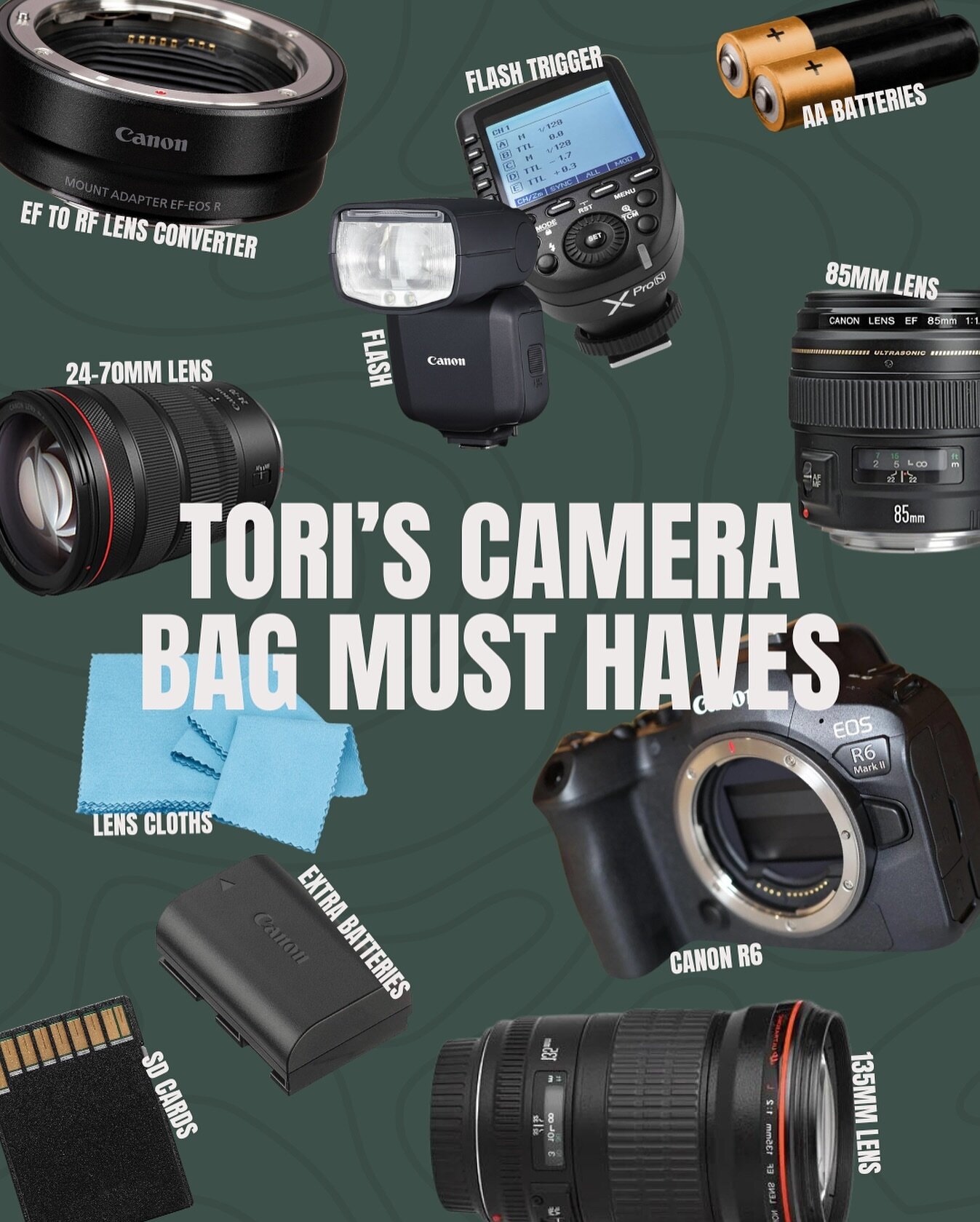 More is more 👏👏 Especially when it comes to your camera bag. It&rsquo;s always better to have something and not need it versus need it and not have it. Fellow photographers, what&rsquo;s something that you always include in your camera bag?