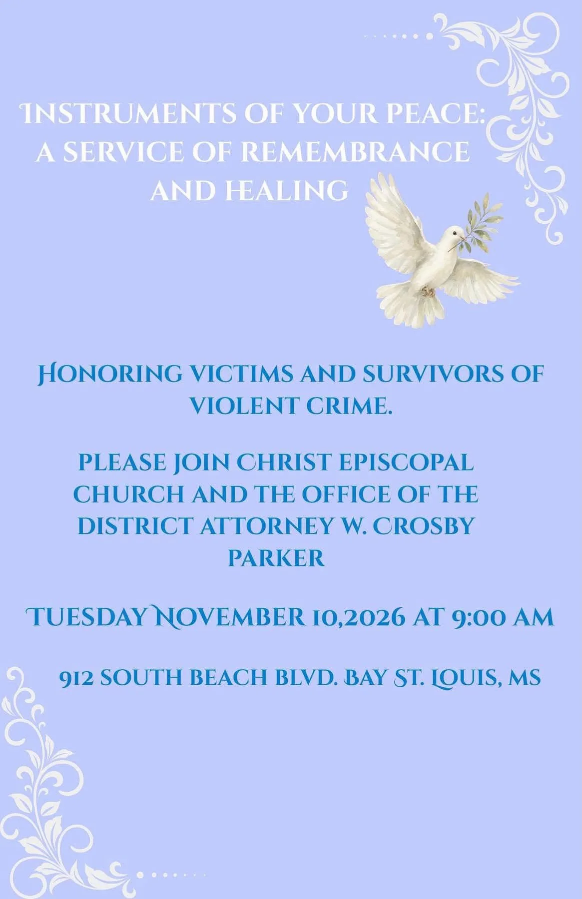 A Service Honoring Victims and Survivors of Violent Crime