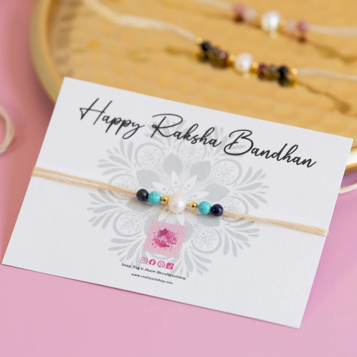 ✨Wisdom and Wellbeing Rakhi✨

Turquoise &amp; Lapis Lazuli Combination ⬇️

Turquoise and Lapis Lazuli works in synergy to amplify healing energies, supporting personal growth and well-being.

💙Lapis Lazuli - Stone of Wisdom - Enhances mental clarity