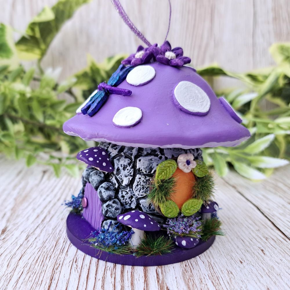 Handmade Hanging Purple Mushroom Fairy House (4).jpg