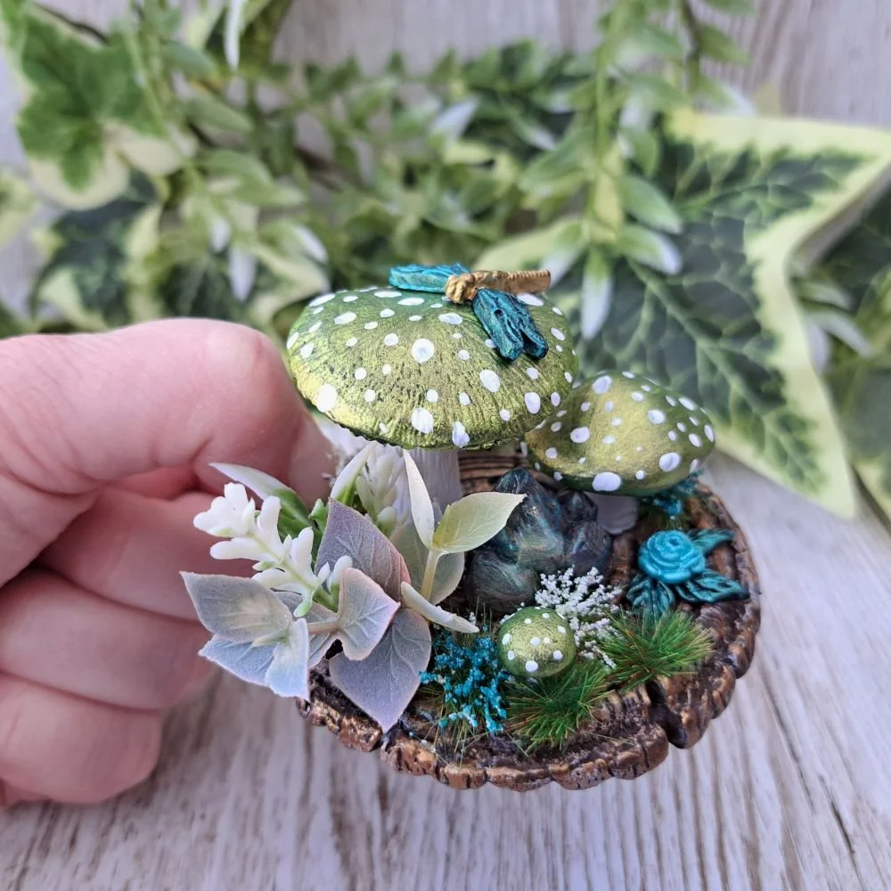Triple metallic green mushroom ornament (2).jpg