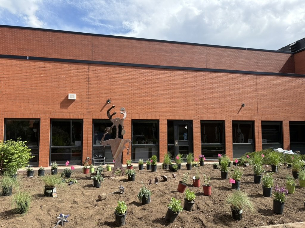 Campus pollinator garden installation