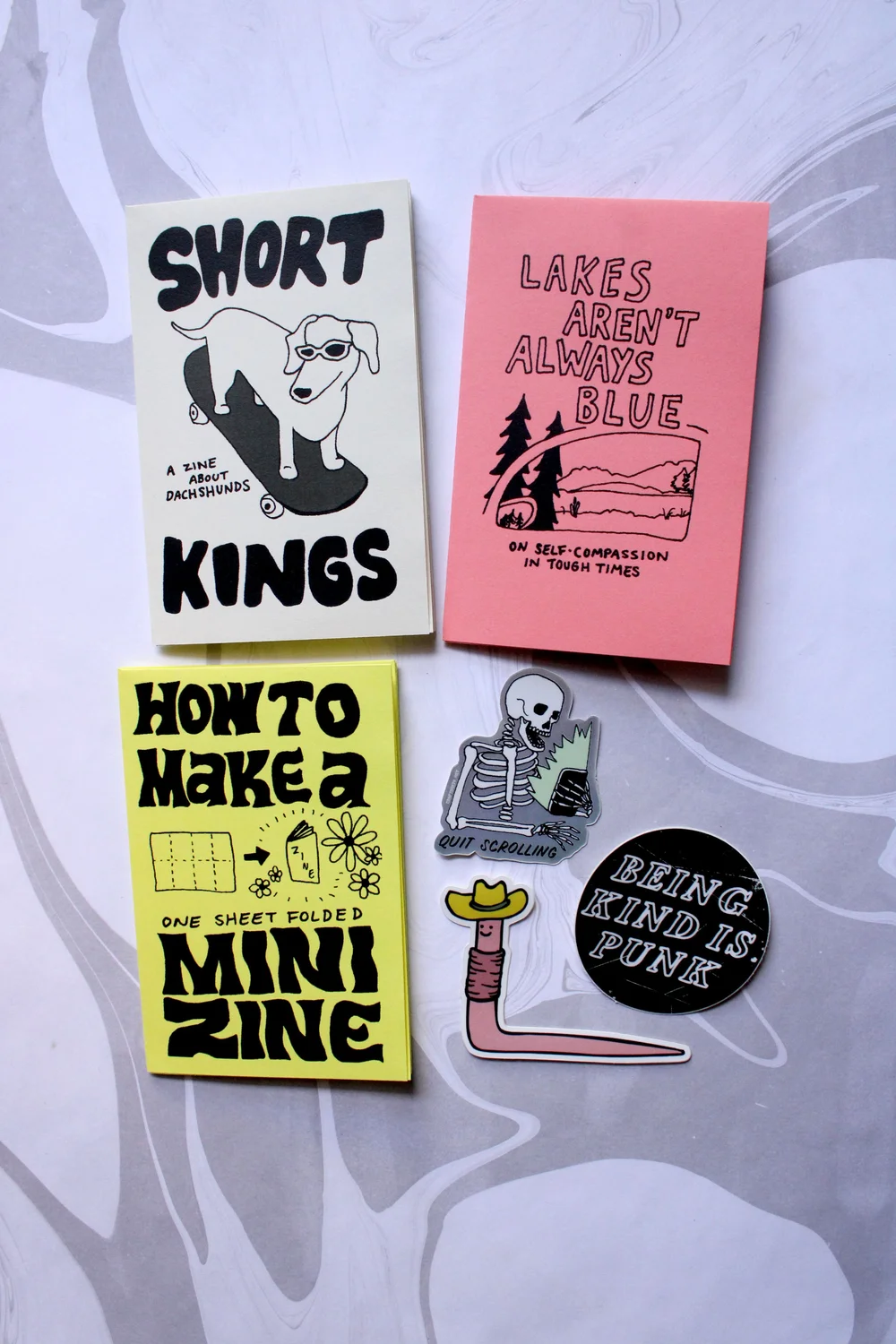 mystery bundle! 3 mini zines + 3 stickers — Craft or DIY