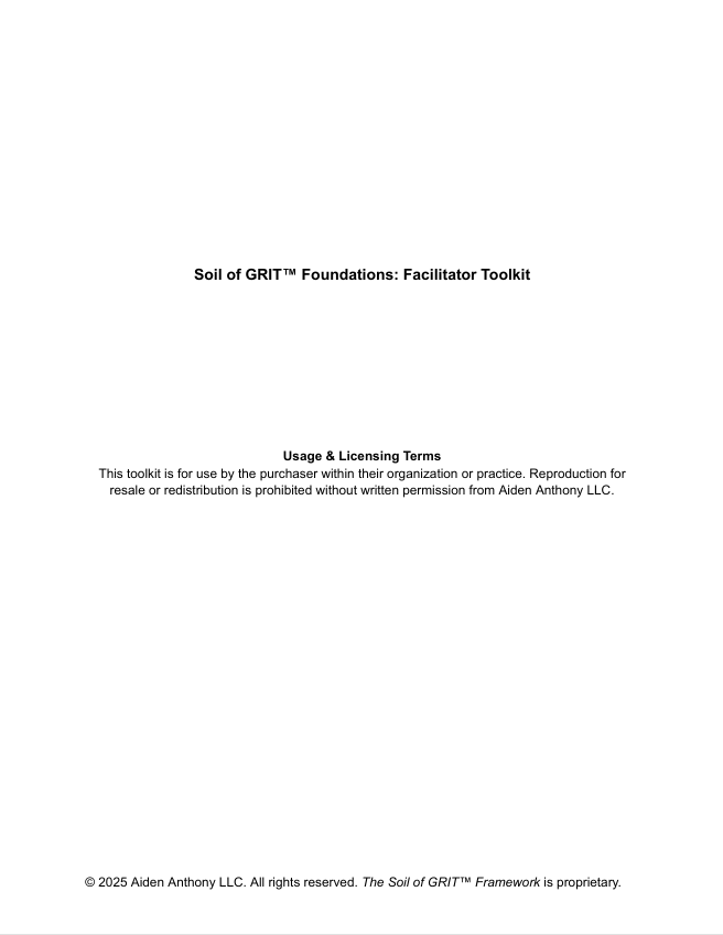 Soil of GRIT™ Foundations Facilitator Toolkit