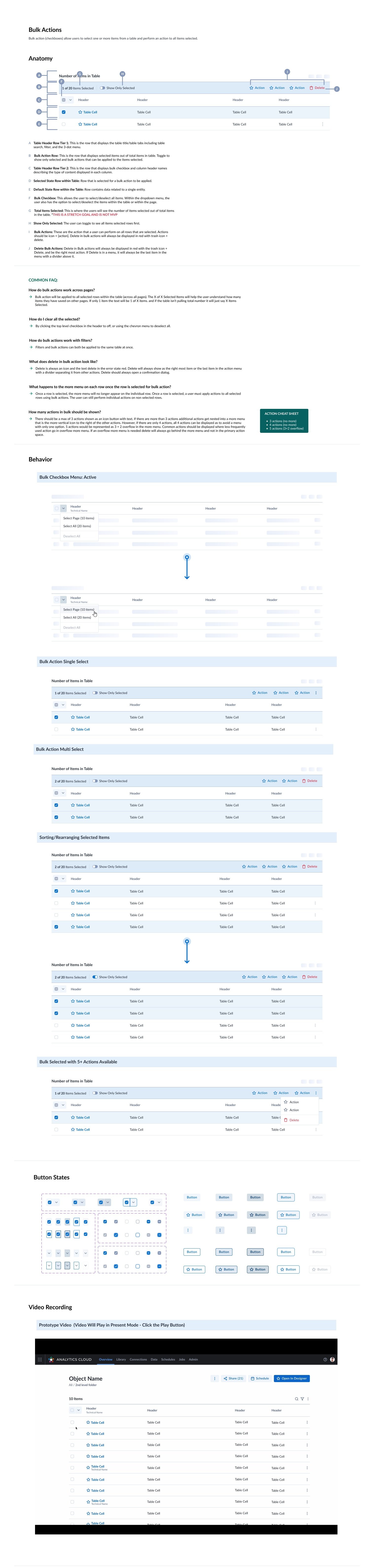 Bulk Action Guideline